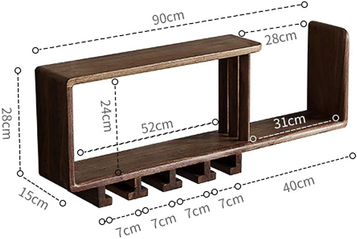 SBTXHJWCGLD Rustic Luxe Wine Rack, Black Walnut Creativity Stemware Racks, for Homes, Bars, Cafes, Hotels, Restaurants, Offices and Various High-End Clubs (90X15X28Cm)