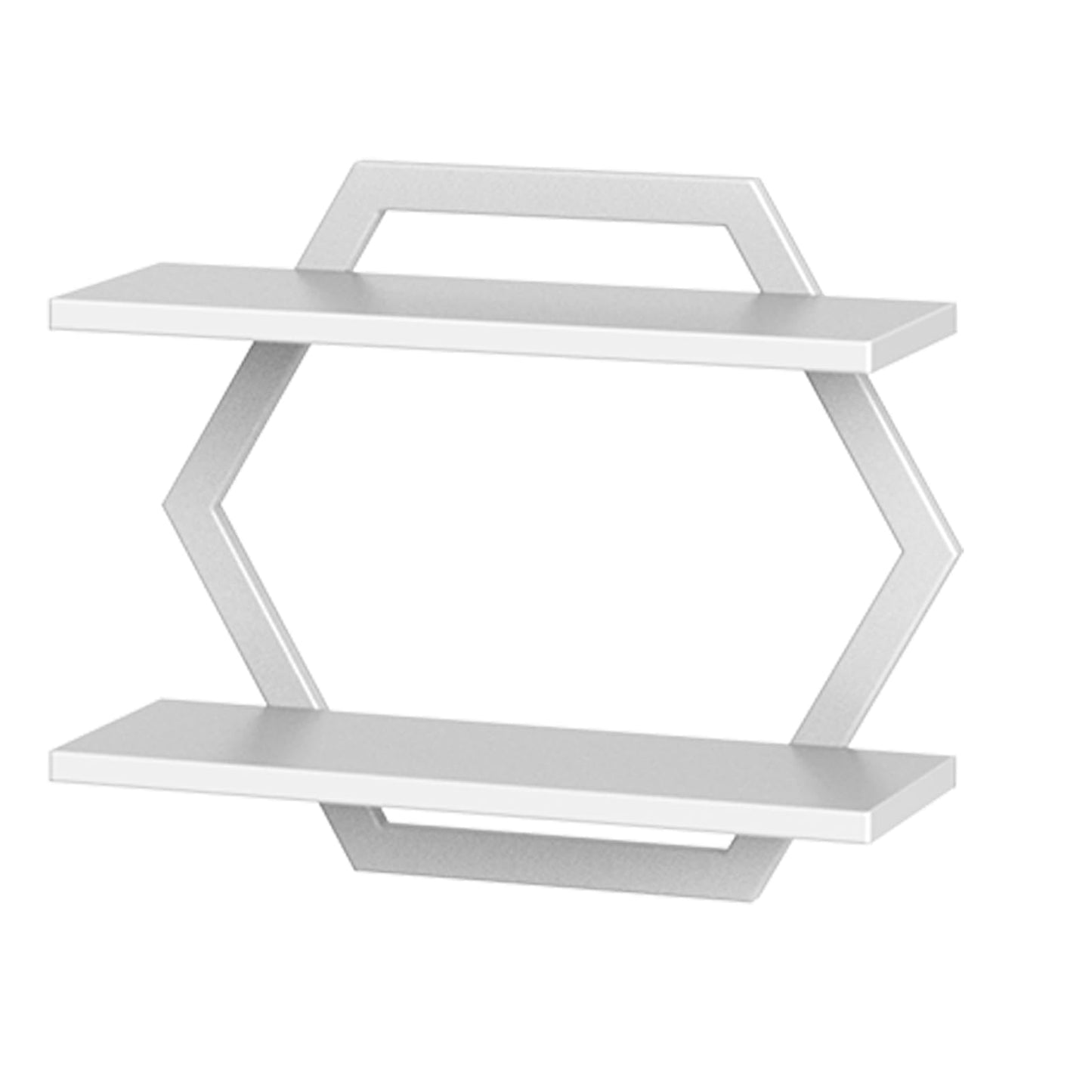 CHOEZON Hexagon Floating Shelves for Wall, Set of 2, 2 -Tier Hanging Shelves, Wall Mounted Storage Shelves, for Living Room, Bedroom, Kitchen, Home Office, Study, White TBJ06P2WB