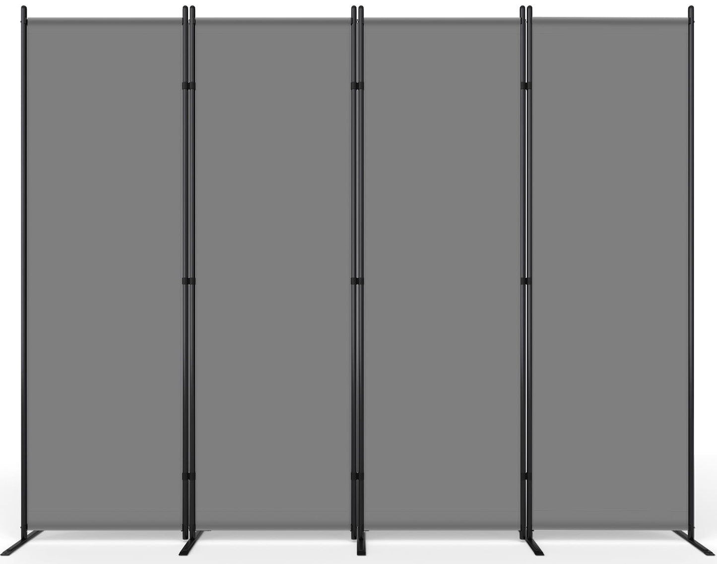 AKTOP 4 Panel Room Divider, 6FT Portable Wall Divider for Room Separation, 88" W Fabric Partition Room Dividers and Folding Privacy Screens, Freestanding Room Separators for Home Office Bedroom, Grey