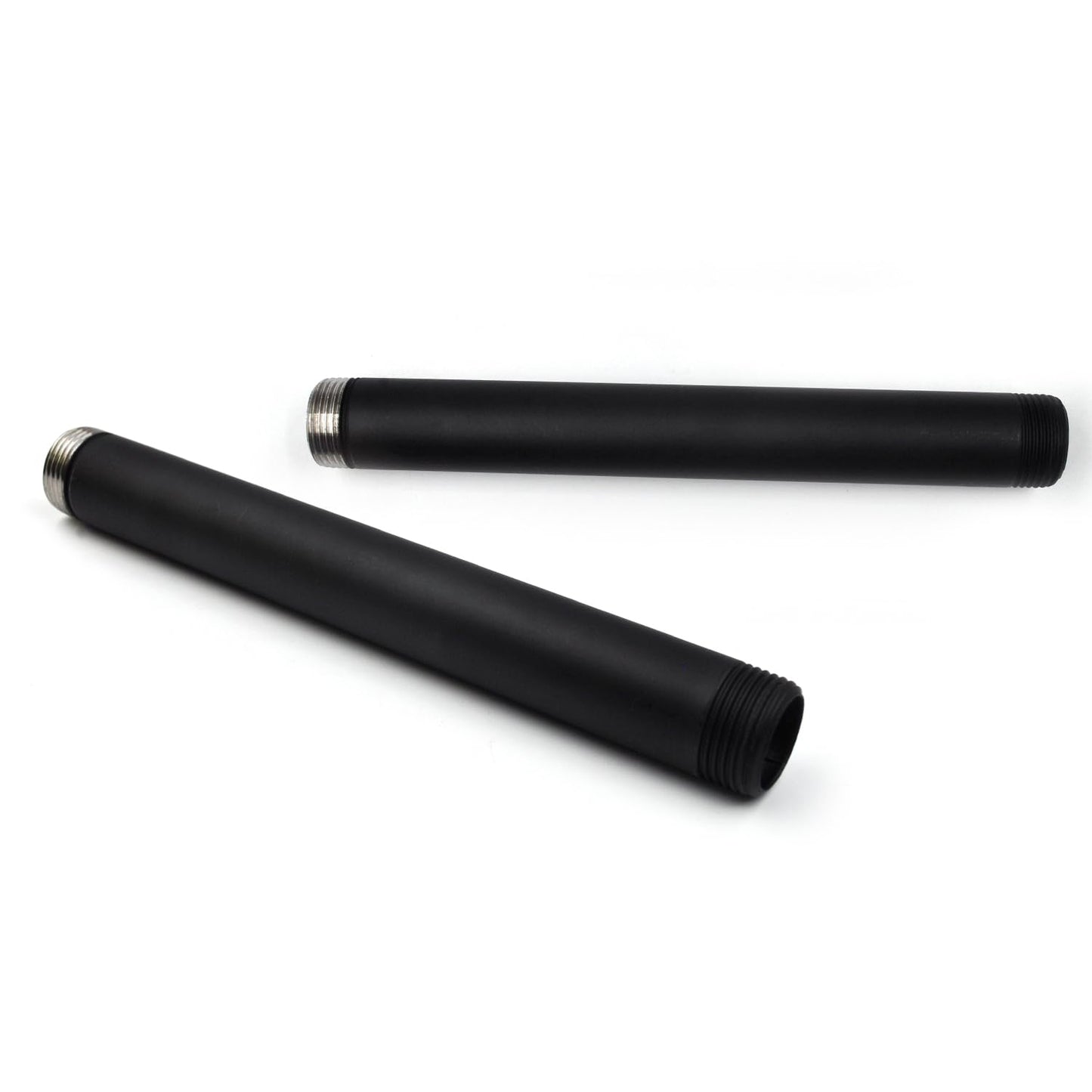 Itvexeme 16 Inch Industrial Pipe Table Leg Set, Iron Base Legs for Coffee Tables, Desks, NightstandVintage, Dark Grey Black Rough Pipes, 2pcs