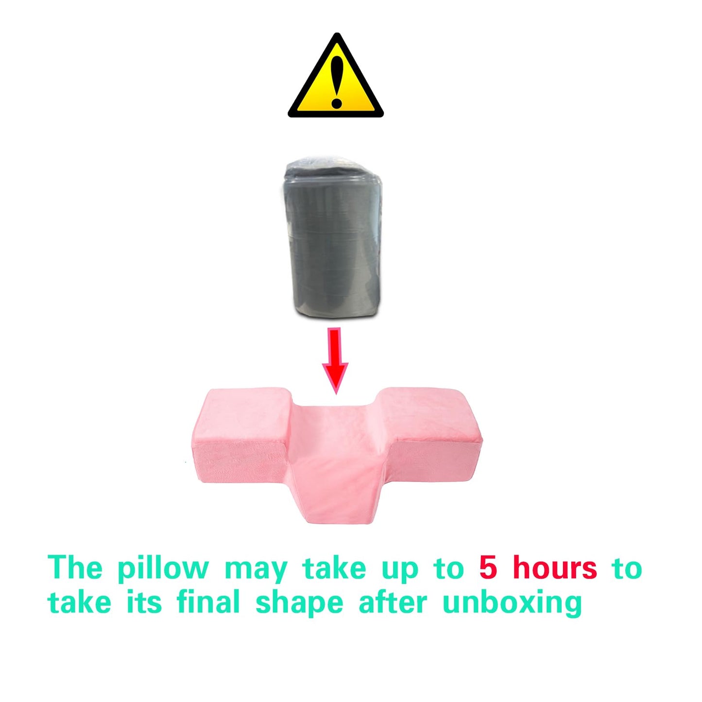 Mobaigift Beauty Salon Curved Memory Foam Bed Pillow, Lash Pillow for Eyelash Extensions Ergonomic Neck Pillow with Neck Back Head Support(Pink)