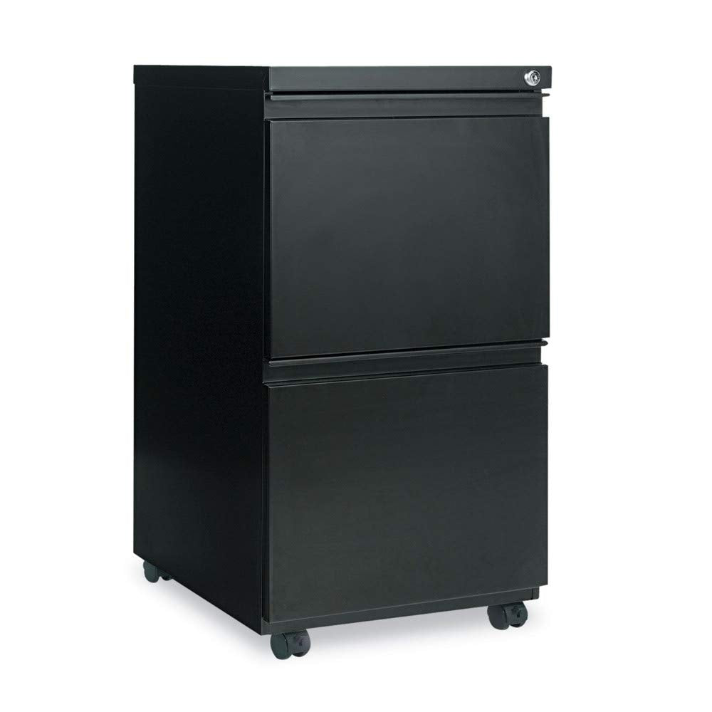 File Pedestal with Full-Length Pull, Left Or Right, 2 Legal/Letter-Size File Drawers, Black, 14.96" X 19.29" X 27.75"