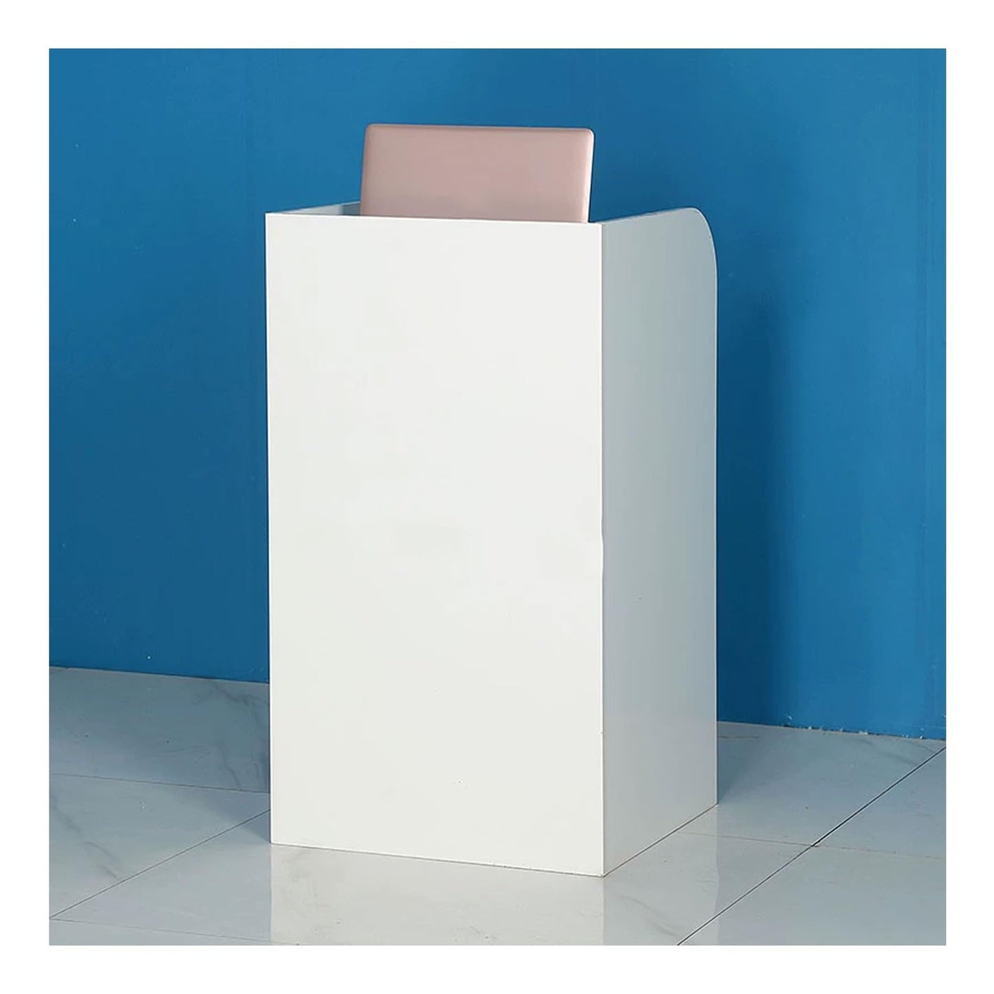 Modern Reception Desk with Lockable Drawers & Storage Cupboard, Modern Reception Desk with Lockers Compact Checkout Counter for Lobbies Salons Retail Spaces & Home Offices - Stylish & Functi