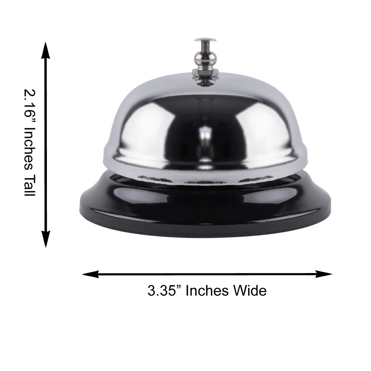 Super Z Outlet Call Bell 2-Pack - Classic Service Bell for Desk, Counter, or Reception 3.35", Gleaming Stainless Steel, Corrosion-Resistant, for Home, Office, School