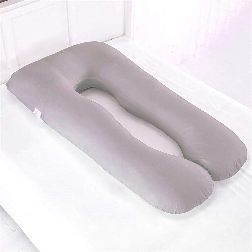 KWLET Pregnancy Pillow Cover/U Shaped Pillow Cover/Pregnancy Pillow Case/Maternity Pillow Case/Pillowcase with Removable Cotton Cover 57x30 Inch for Pregnancy Pillow Gray
