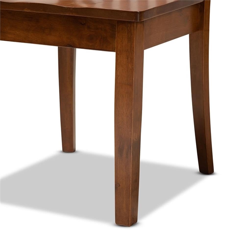 Baxton Studio Minette Modern and Contemporary Transitional Walnut Brown Finished Wood 2-Piece Dining Chair Set