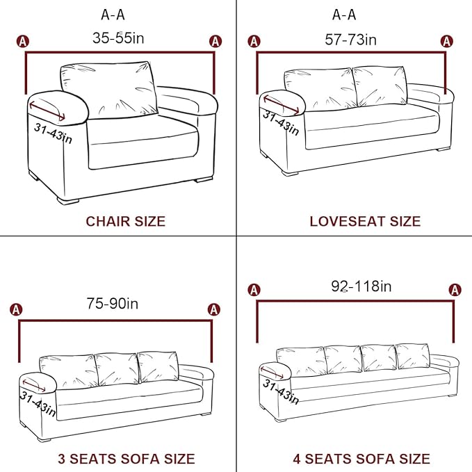 vctops 1-Piece Velvet Plush Stretch Loveseat Sofa Slipcover