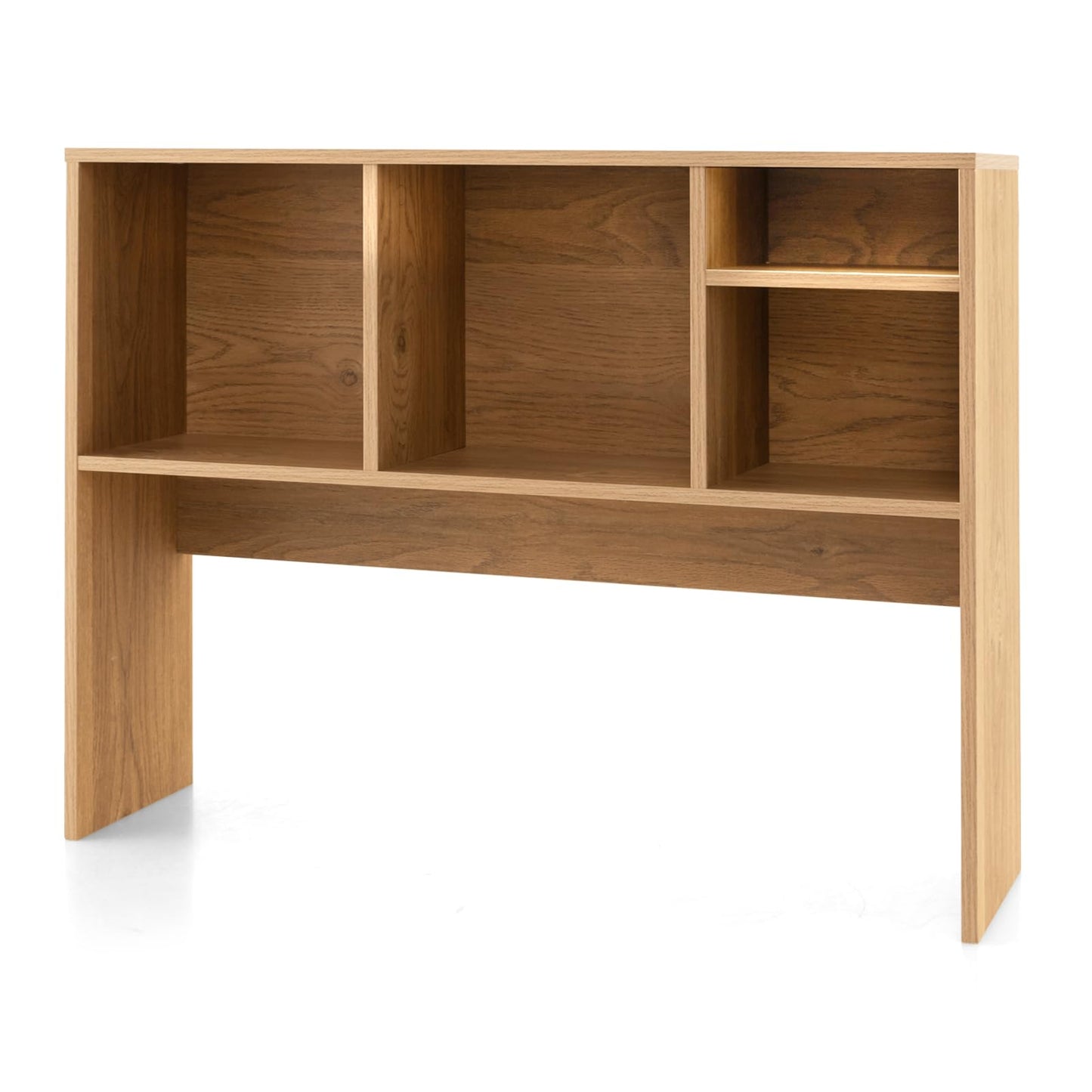 Tangkula Desktop Bookshelf, Countertop Storage Hutch with 4 Shelves for Computer Desk, Desktop 2-Tier Display Rack, Multipurpose Wood Desktop Hutch Storage Organizer for Dorm Office