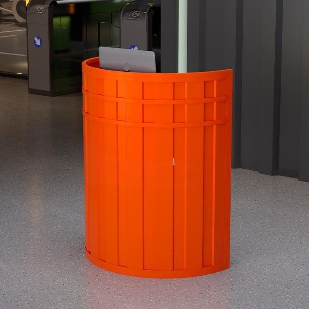 Modern Retail Checkout Counter with Drawer, Curved Reception Desk for Supermarket, Convenience Store & Hotel - 80cm/31.5in Cash Register Stand
