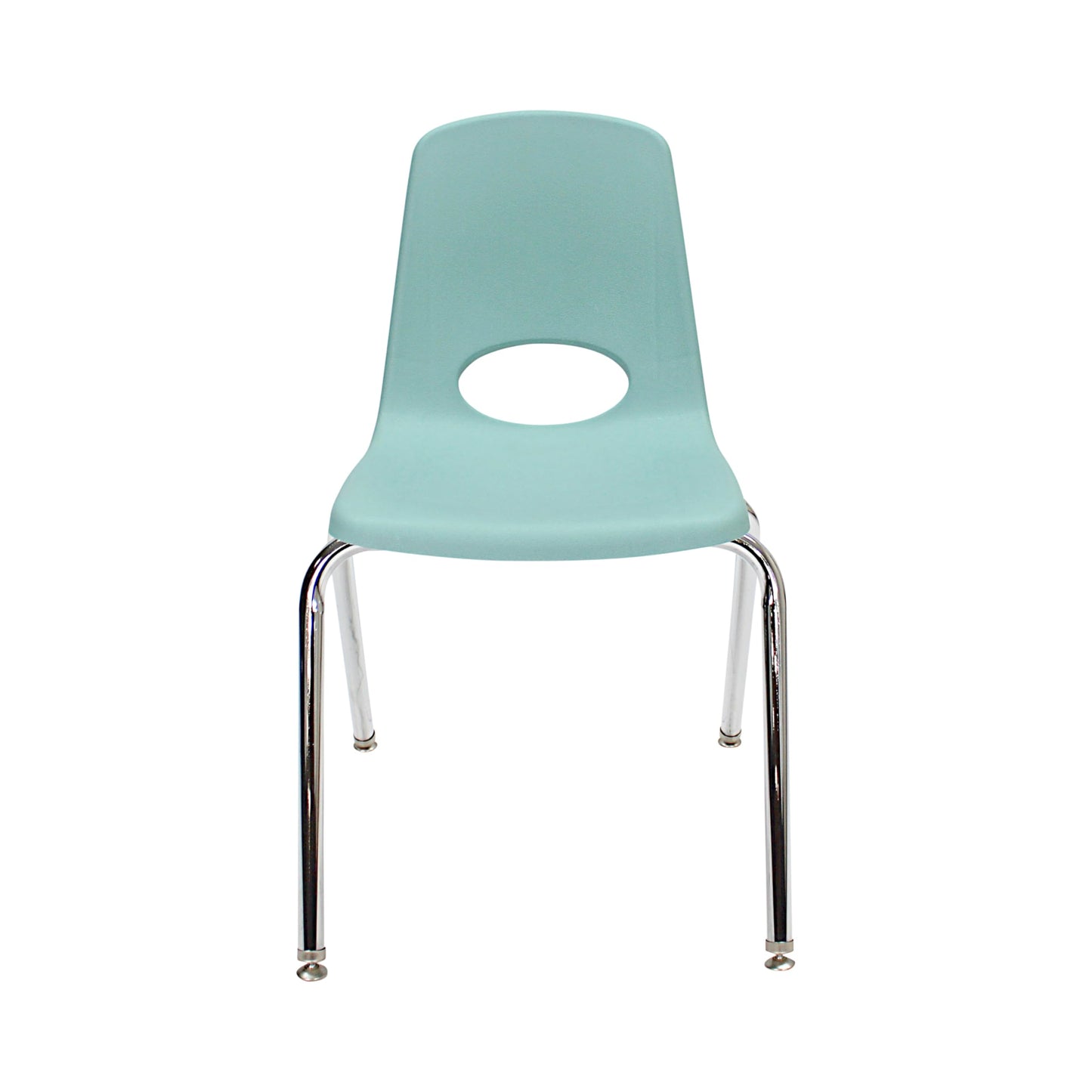 FDP 18" School Stack Chair, Stacking Student Seat with Chromed Steel Legs and Swivel Glides for Classroom, Homeschool or Office - Seafoam (2-Pack), 13050-SF