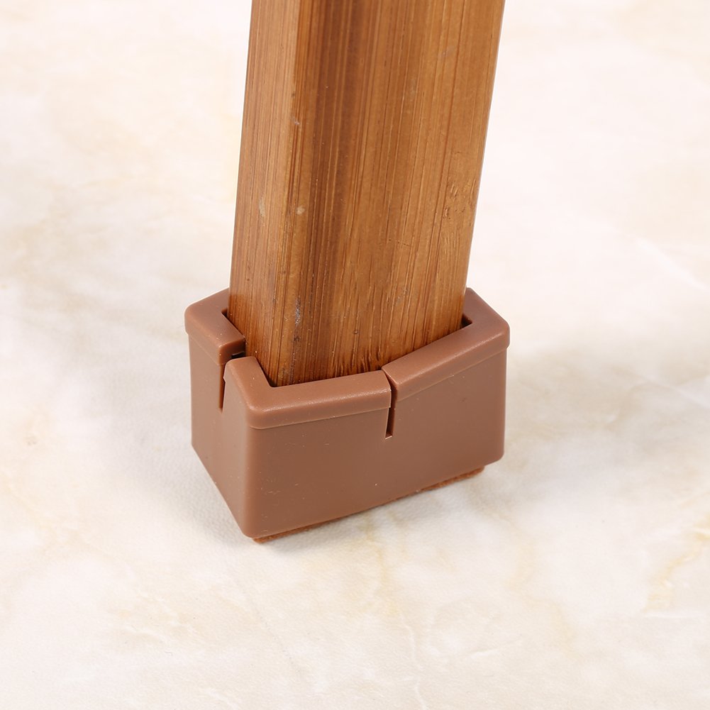 8pcs Chair Leg, Silicone Rectangle Furniture Table Feet Covers Legs Protector with Rubber Sole(Coffee)