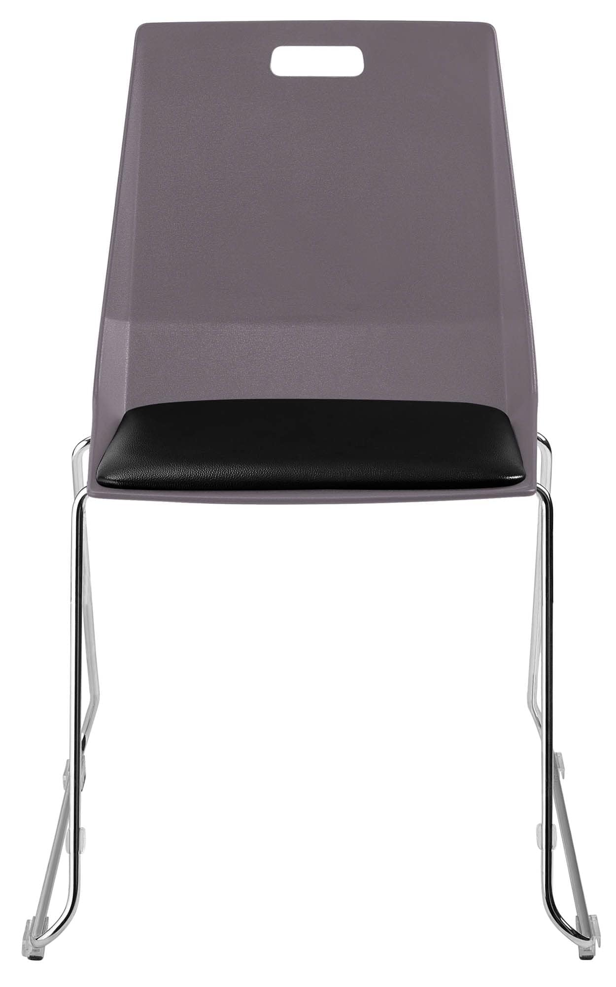 National Public Seating NPS LuvraFlex Stack Chair with Polypropylene Back/Padded Seat - Charcoal/Black