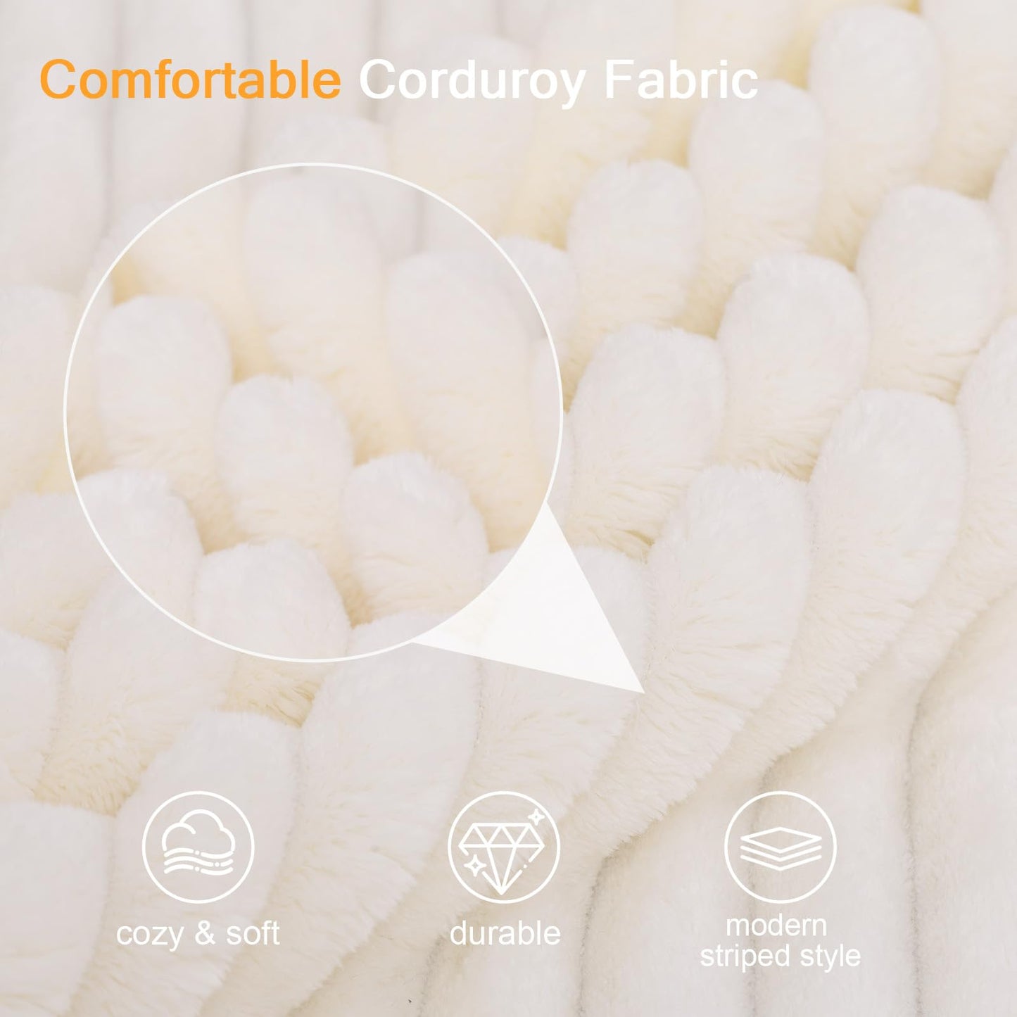 COMAX Convertible Sofa Bed, Folding Floor Couch Corduroy Fold Out Couch Bed Futon Sleeper Mattress with Pillows, Boneless Sofa Comfy Lounge Loveseat for Living Room Bedroom, Plush Beige