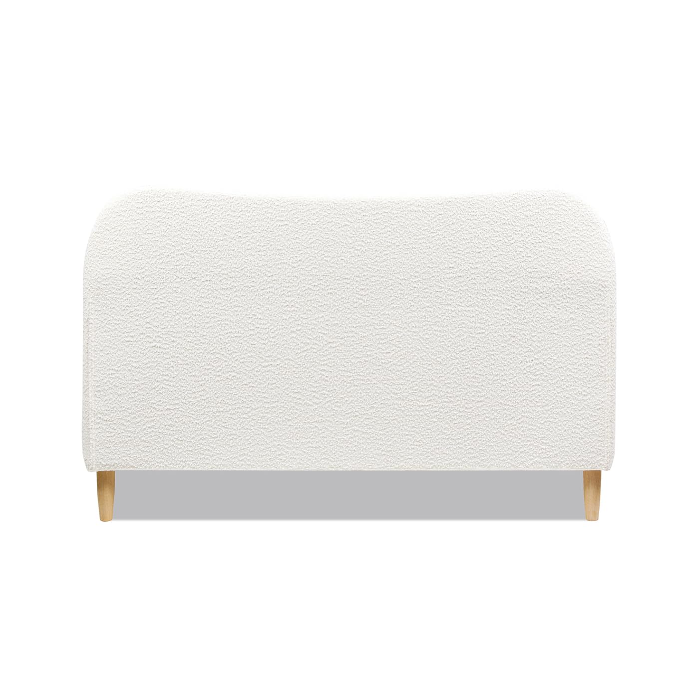 KOYVRY Boucle Bed Frame - Upholstered Bed Frame with Curved Headboard and Wooden Slats Support, Upholstered Platform Bed with Wooden Legs, Minimalist Bed Frame for Bedroom, No Box Spring Needed