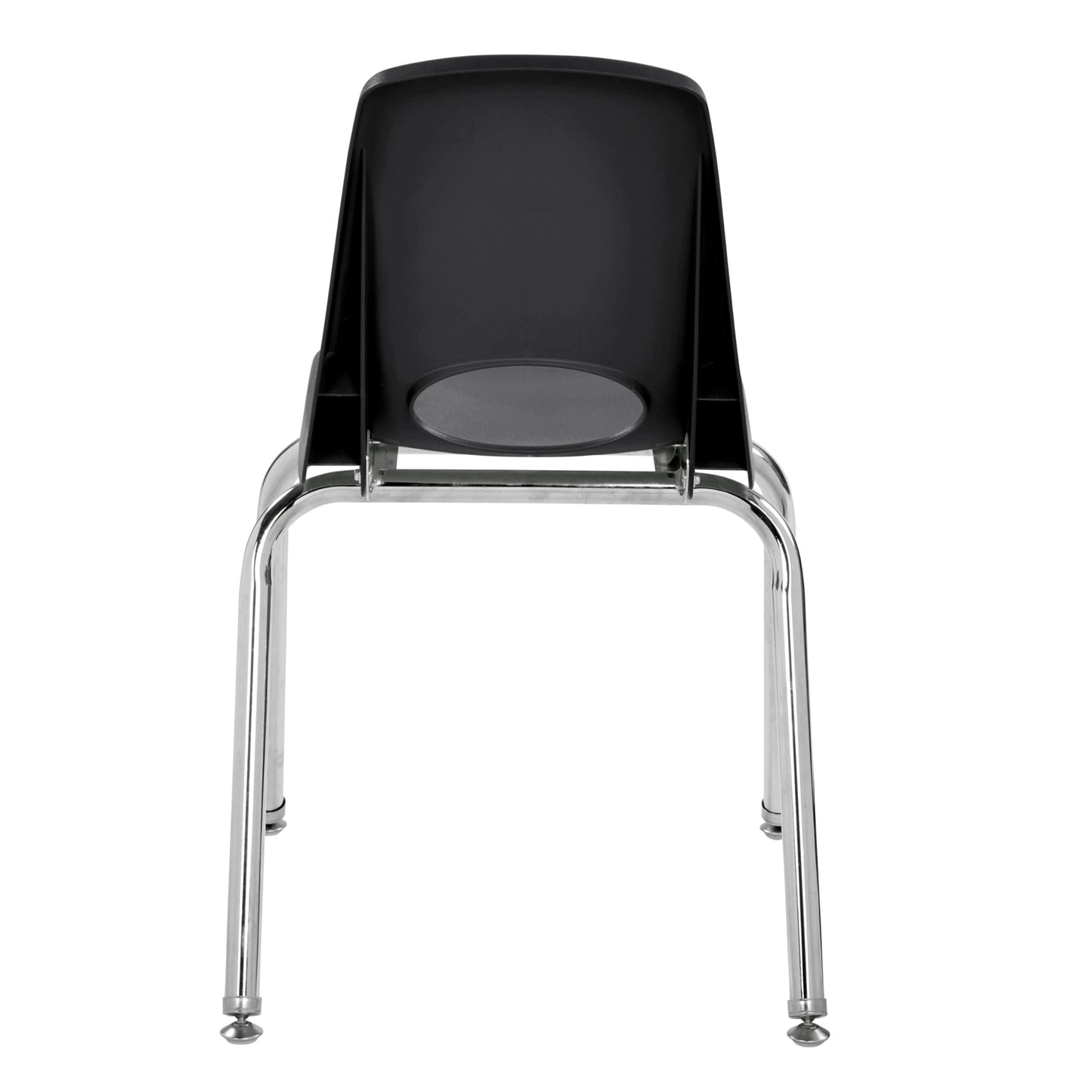 FDP 16" School Stack Chair, Stacking Student Seat with Chromed Steel Legs and Swivel Glides for Classroom, Homeschool or Office - Black, 11560-BK