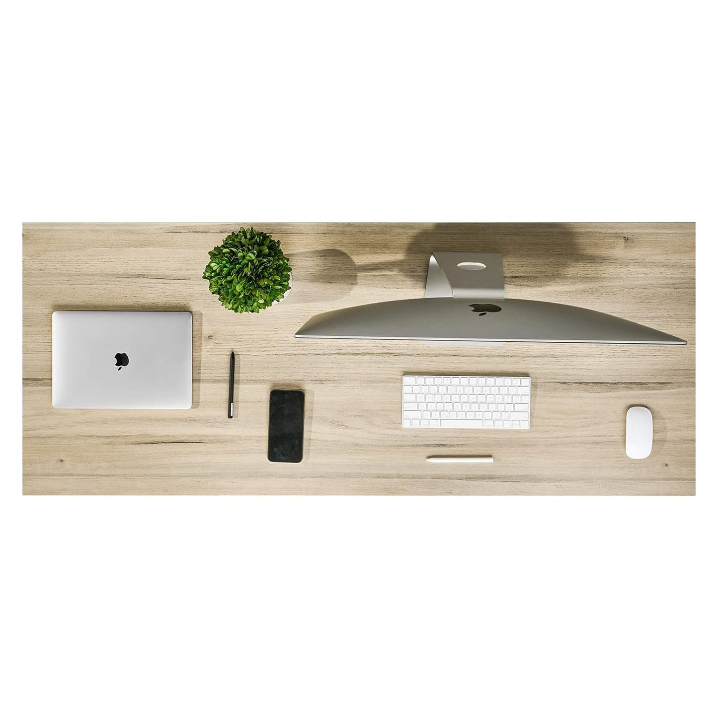 Kaboon Universal Tabletop 60"x18", Solid One-Piece Melamine Table Top, Double Desk L-Desk DIY, Home and Office Countertop, Oak/Grey Tone