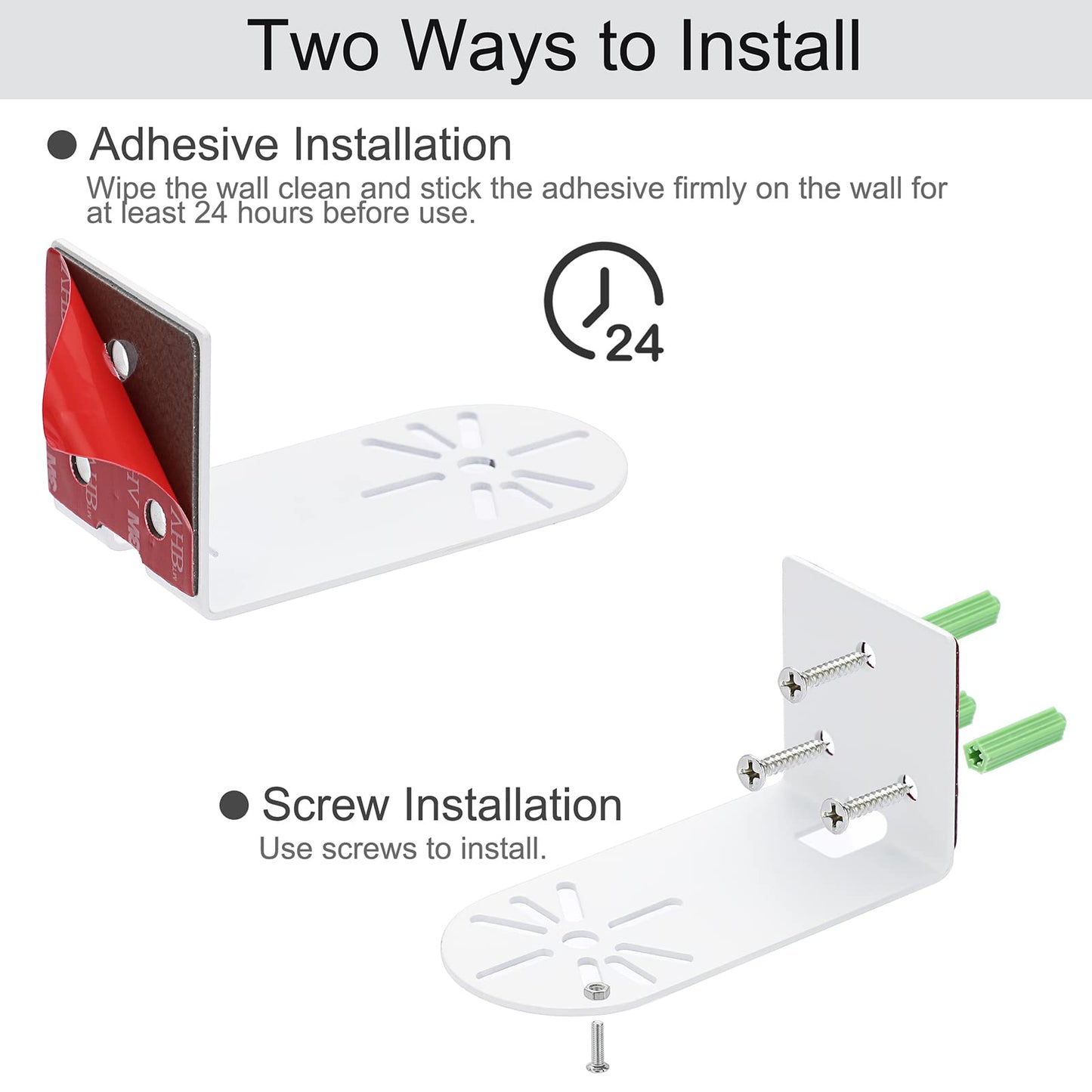 Sumnacon 3PCS Wall Mount Camera Shelf- Metal Small Wall Shelf with Adhesive,Universal Small Floating Shelf for Security Cameras, Speakers,White