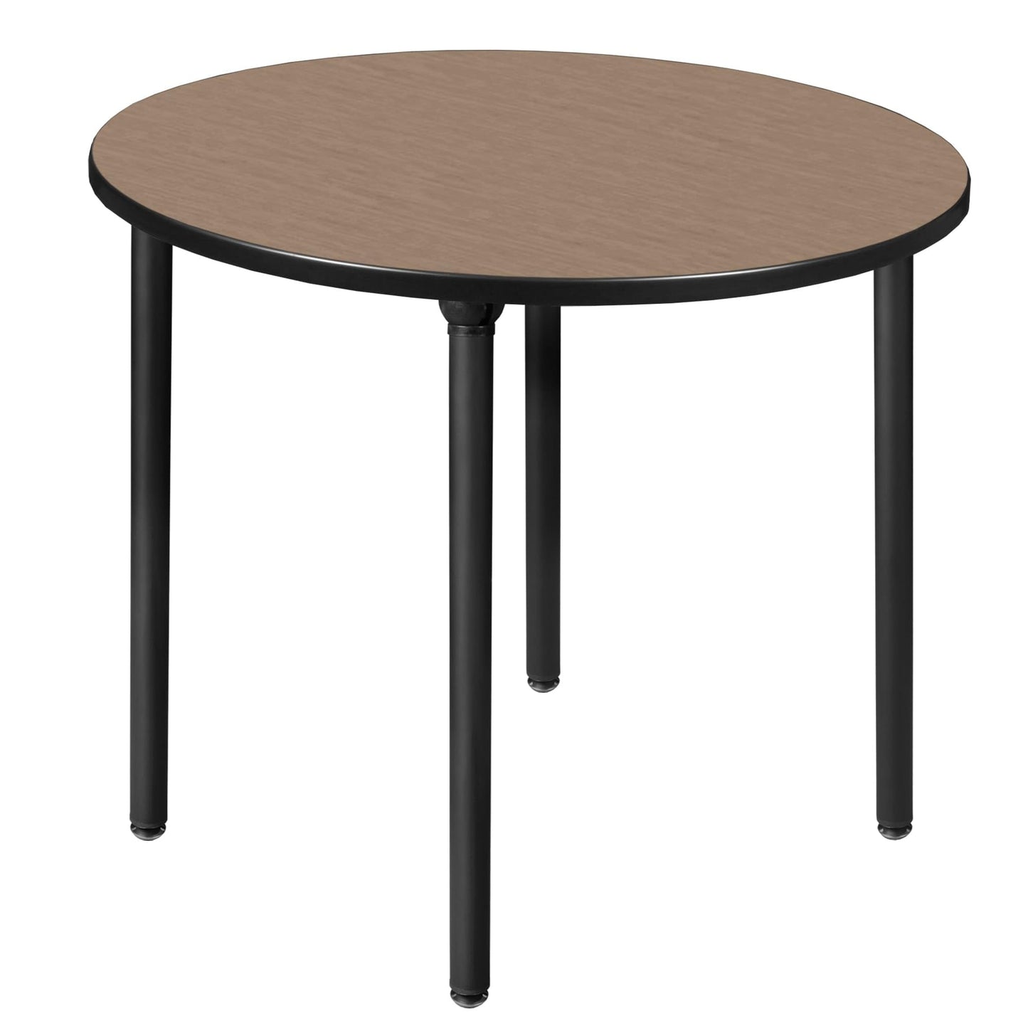 Regency Kee 36 in. Medium Round Breakroom Table- Grey Top, Black Folding Legs