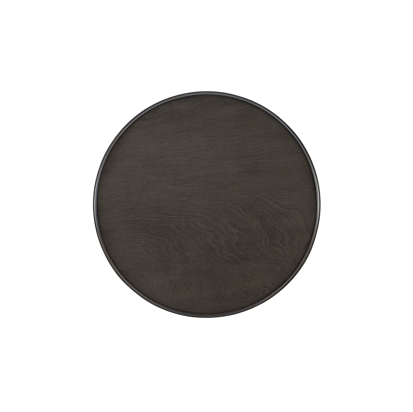 Powell Tarkin Round Dark Grey Turned Spindle Pedestal Side Accent Table