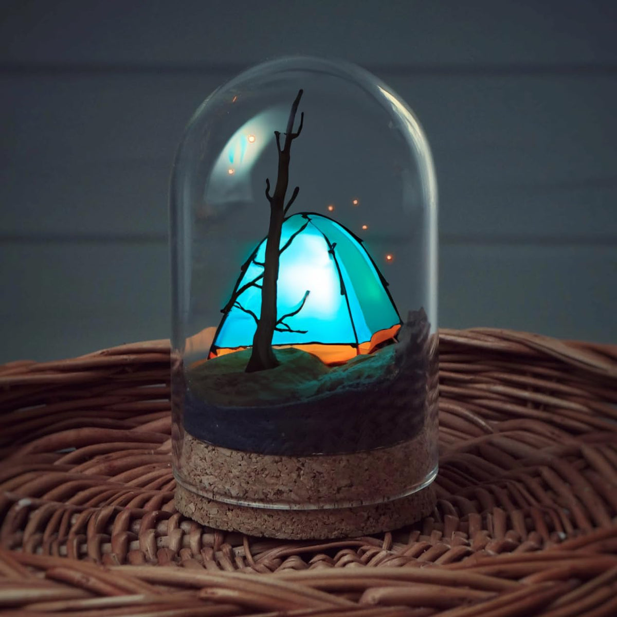 Ipetboom 5pcs Cloche Glass Dome Display Covers with Cork Base - Tabletop Centerpiece Bell Jar Showcase Terrarium for Eternal Flowers Gold Rose Micro Landscape Flower Plant Preserved - 3.9x2.4in