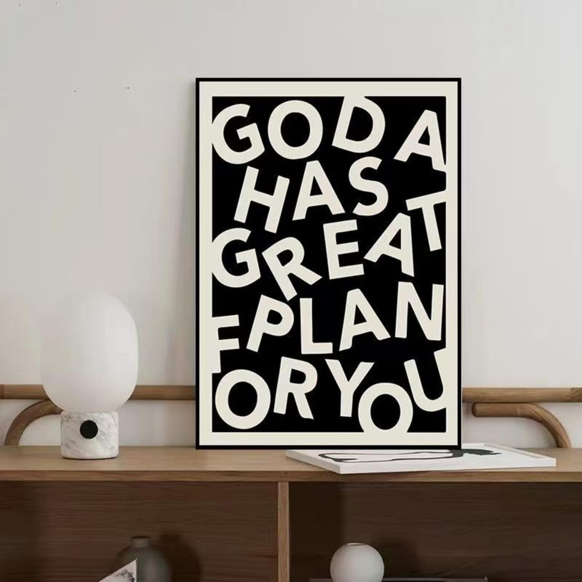 Inspirational wall Art Deco poster painting for office, bedroom, classroom, black and white geometric wall picture, 12X15.5inch, ready to hang wall painting for living room Christian Gifts, gift of christ