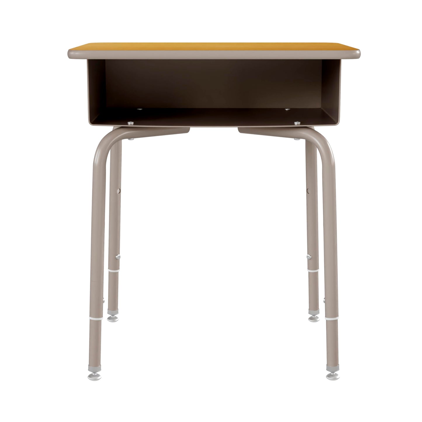 Flash Furniture Billie Student Desk - Maple Open Front School Desk - Silver Metal Frame - 24"W x 18"D Adjustable Height, Durable for School or Remote Learning