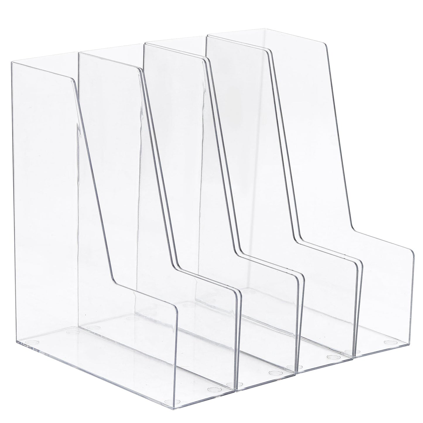 LALOBLUE Vertical Magazine File Holder, Clear, 4 Pack