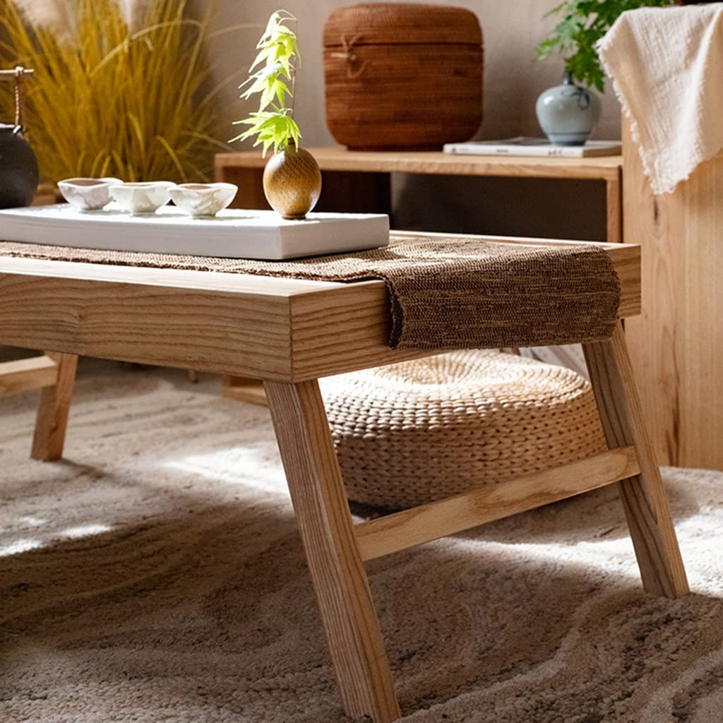 GHHDPXM Japanese Style Folding Wooden Floor Table for Living Room and Office Zen Tea Table for Floor Sitting and Cocktail Table for Small Spaces