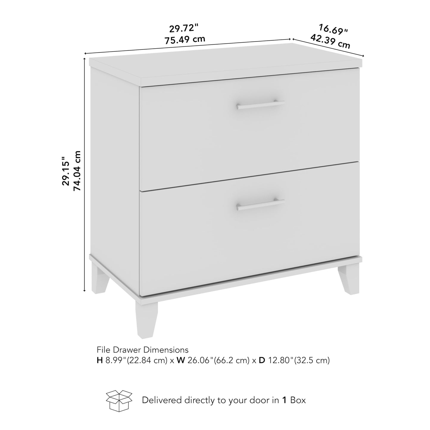 Bush Home 2 Drawer Lateral File Cabinet, Letter and Legal-Size Document Storage for Home or Professional Office, Somerset Collection, Ash Gray