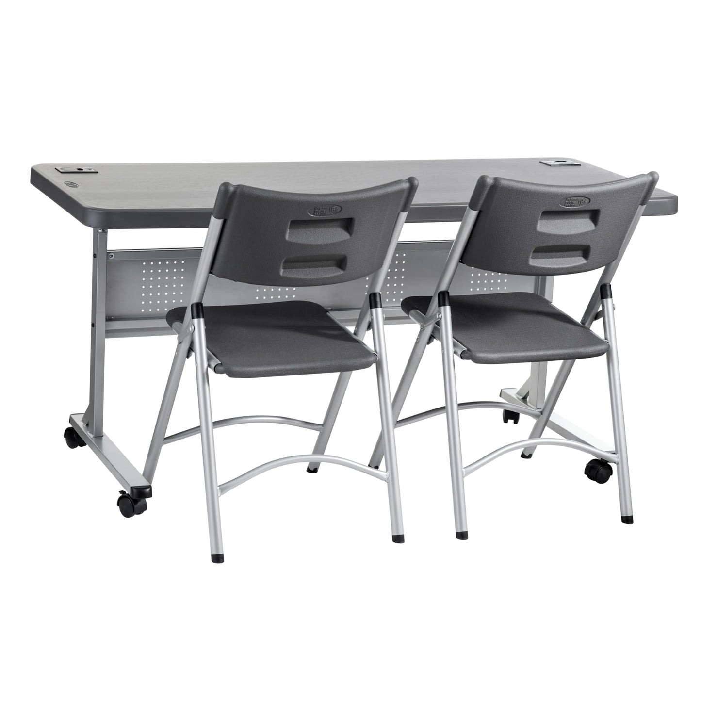 National Public Seating BPFT-2460-20 24 x 60 in. Flip-N-Store Training Table, Charcoal Slate