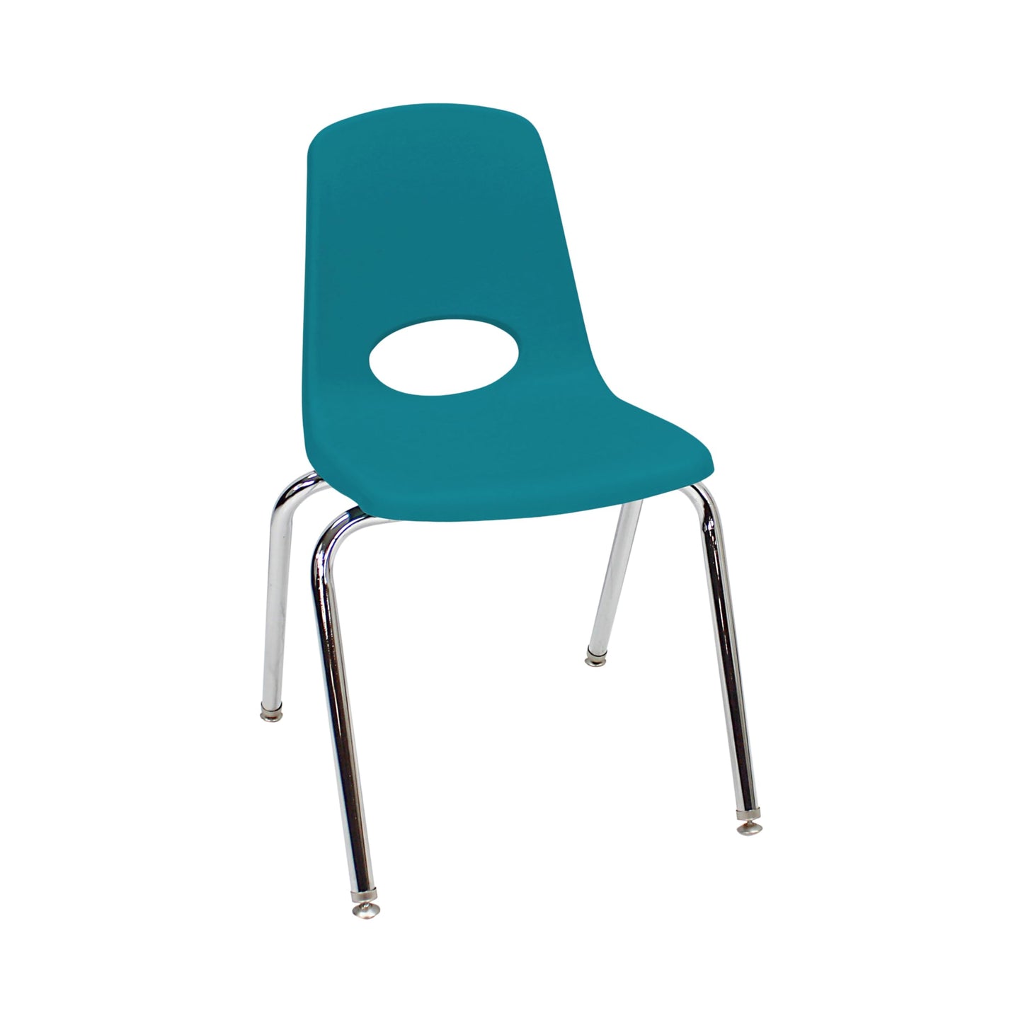 FDP 18" School Stack Chair, Stacking Student Seat with Chromed Steel Legs and Swivel Glides for Classroom, Homeschool or Office - Teal (2-Pack), 13050-TL