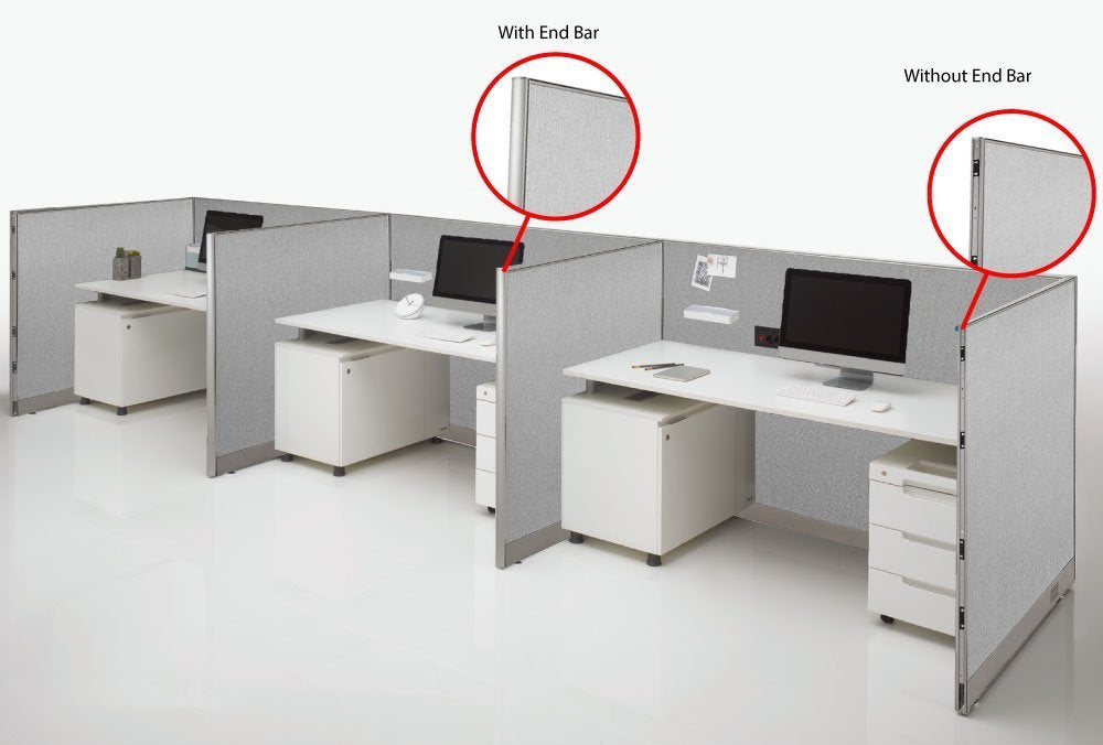 GOF Office Partition Single Panel (2 End Bars 72" h) 6ft