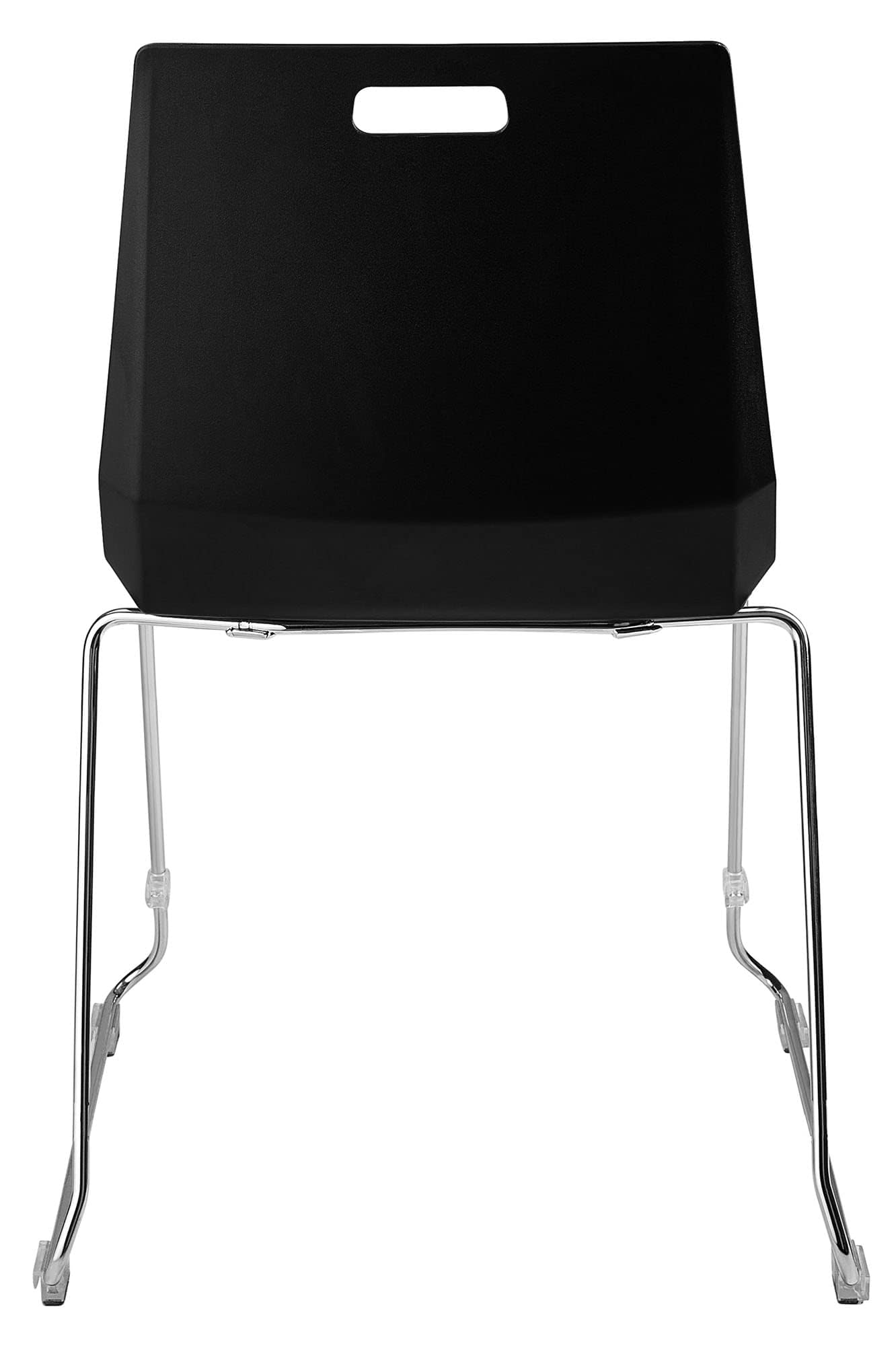 National Public Seating NPS LuvraFlex Stack Chair with Polypropylene Back/Padded Seat - Black/Black