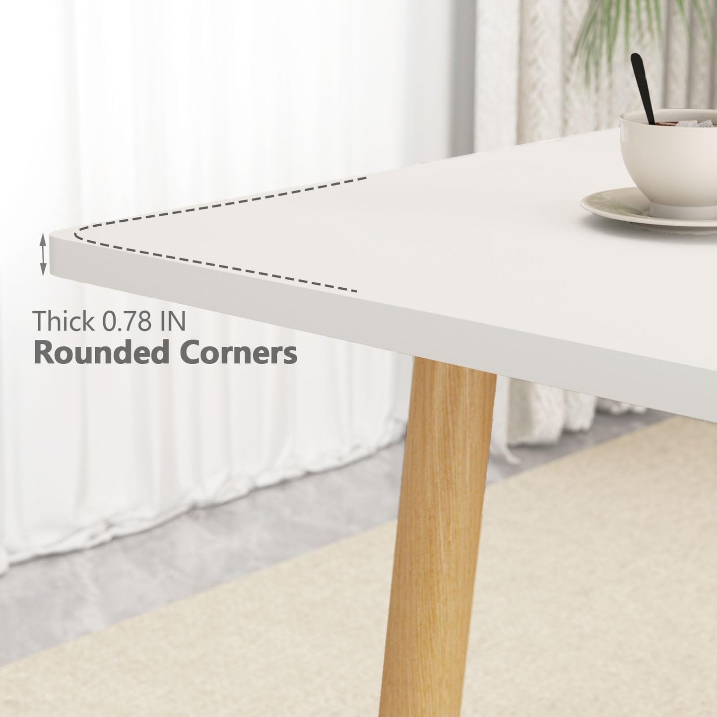 Rukulin 47" Wooden Foldable Kitchen Table Dining Table Rotating Table 4-6 People