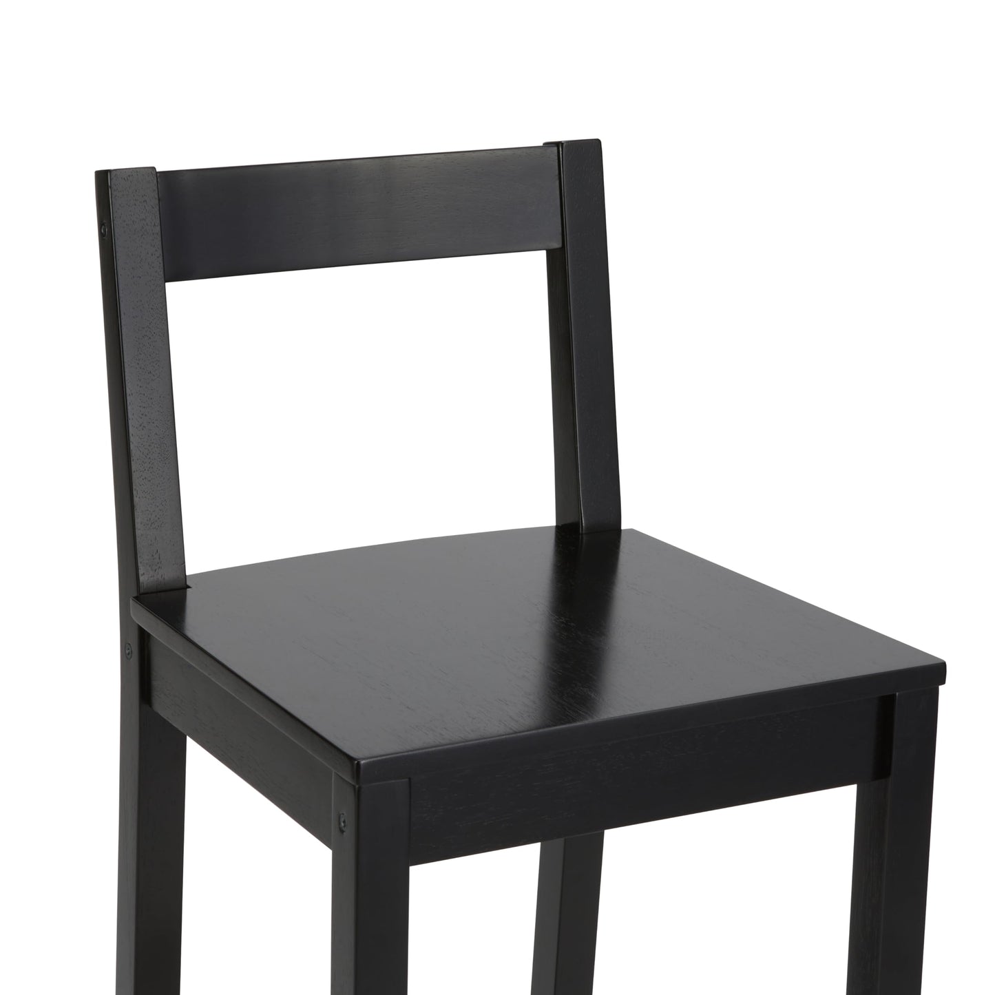 Amazon Basics Wooden Counter Height Bar Stool with Backrest for Kitchen Island, Home Bar, 24", Black, 1 Unit