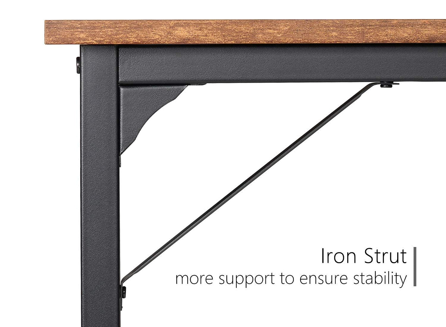 CubiCubi Study Computer Desk 32" Home Office Writing Small Desk, Modern Simple Style PC Table, Black Metal Frame, Rustic Brown