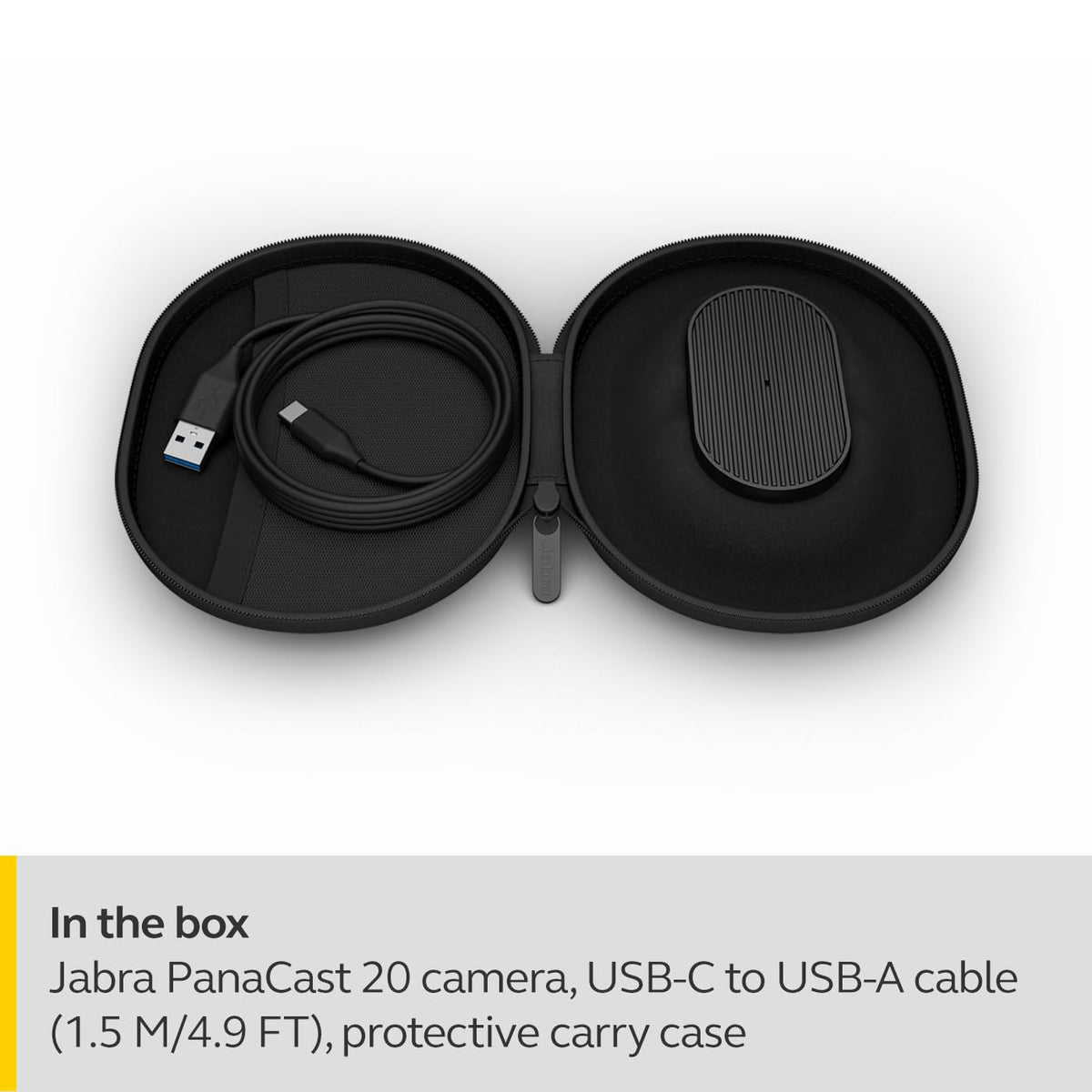 Jabra PanaCast 20 Conferencing Camera - Flexible Plug & Play Personal Video Solution Computer Webcam with AI-Powered 4K Ultra-HD, Intelligent Zoom, and Lighting Optimization - Black