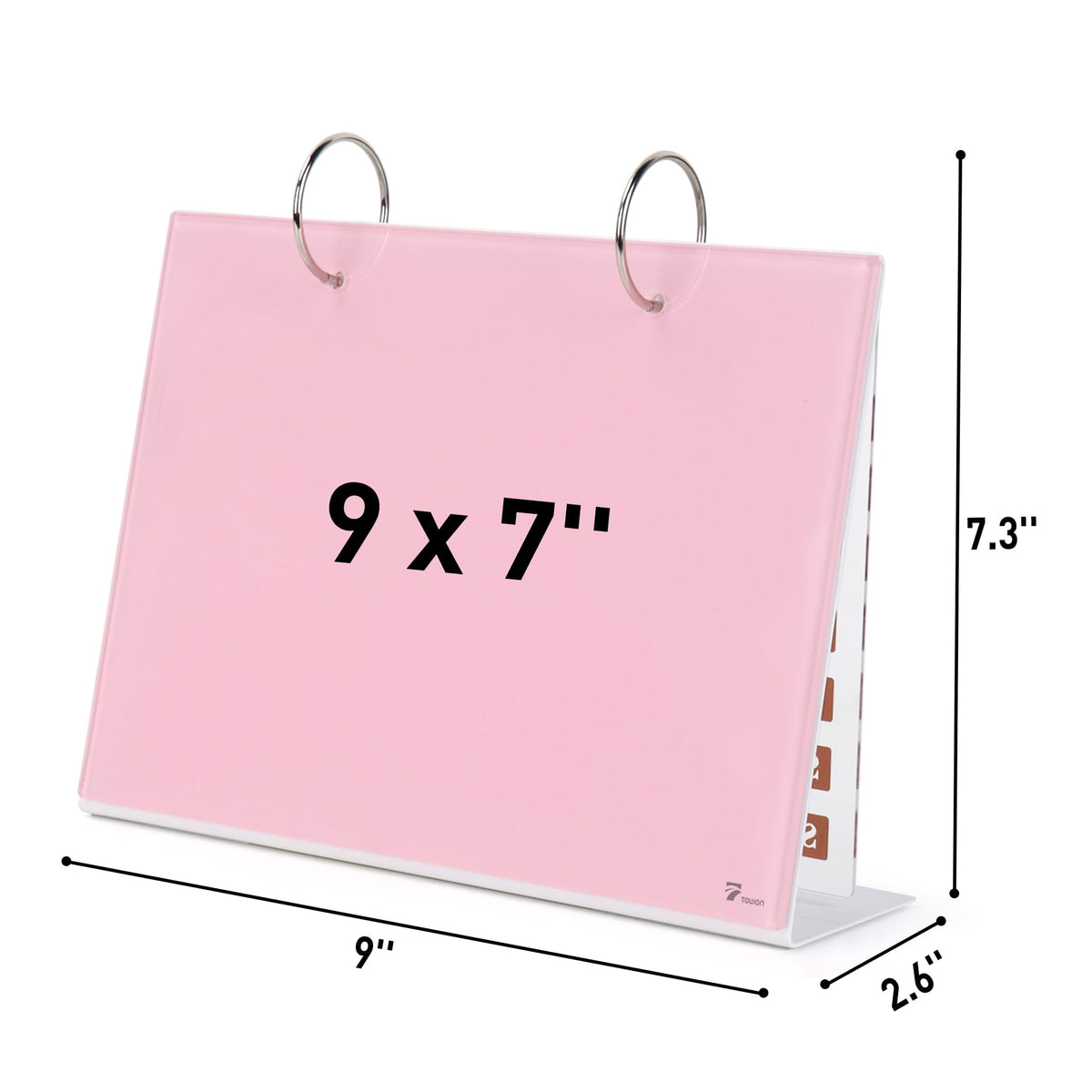 Desktop Glass Dry Erase & Acrylic Aesthetic Desk Calendar Weekly to-do List Combo, Small Magnetic Standing Whiteboard, Desk Flip Easel Calendar with Accessories for Home Office Supply, Pink, 9 x 7''
