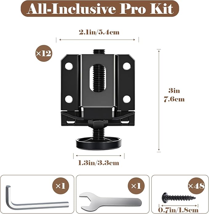 Heavy Duty Leveling Feet, 12 Pack Adjustable Furniture Levelers