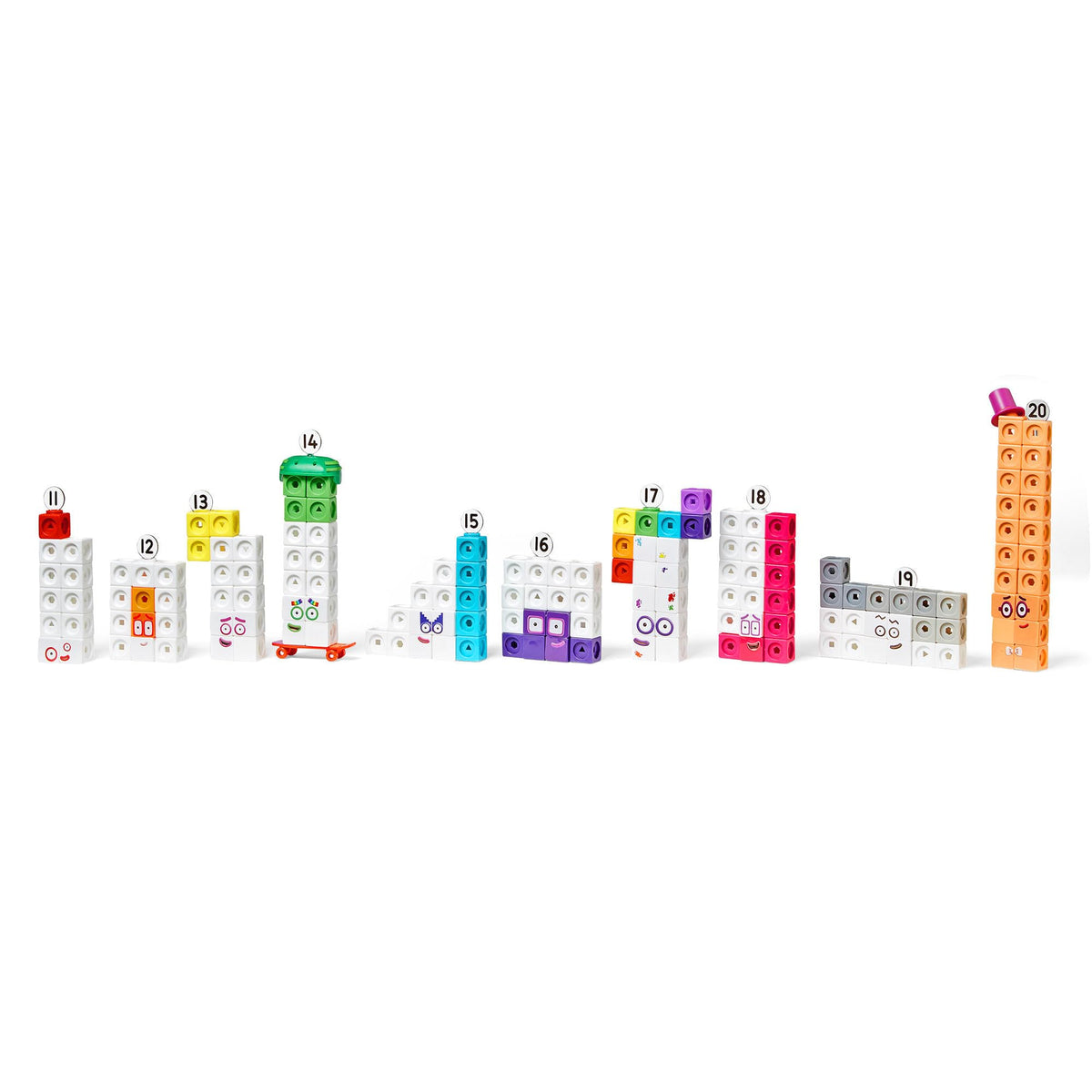 hand2mind MathLink Cubes Numberblocks 11-20 Activity Set, 30 Preschool Learning Activities, Counting Blocks, Linking Cubes, Educational Toys for Kids, Number Games, Math Manipulatives Kindergarten