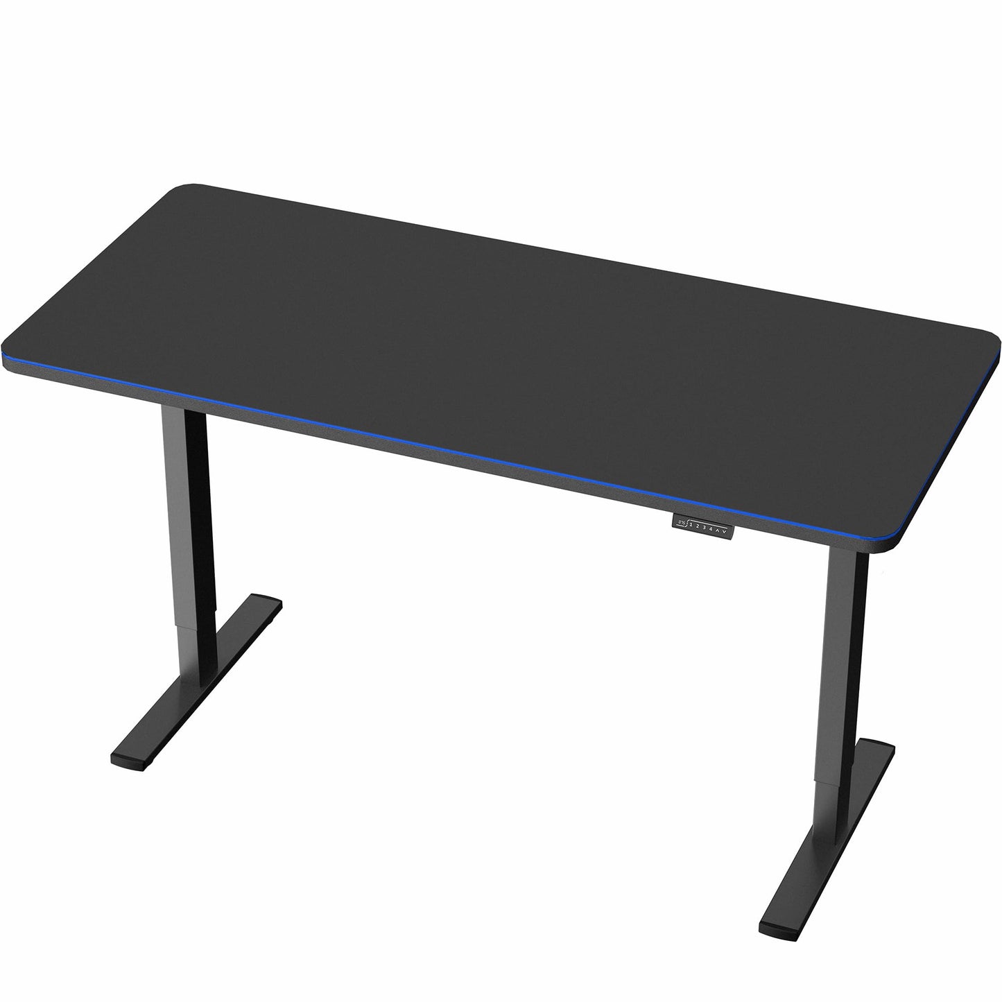VIVO Electric 60 x 24 in Standing Desk with Full-Size RGB Mouse Pad, Memory Height Adjustment, 1B Series, Holds 220 lbs, Black Top Black Frame, DESK-KIT-1B6BP-24