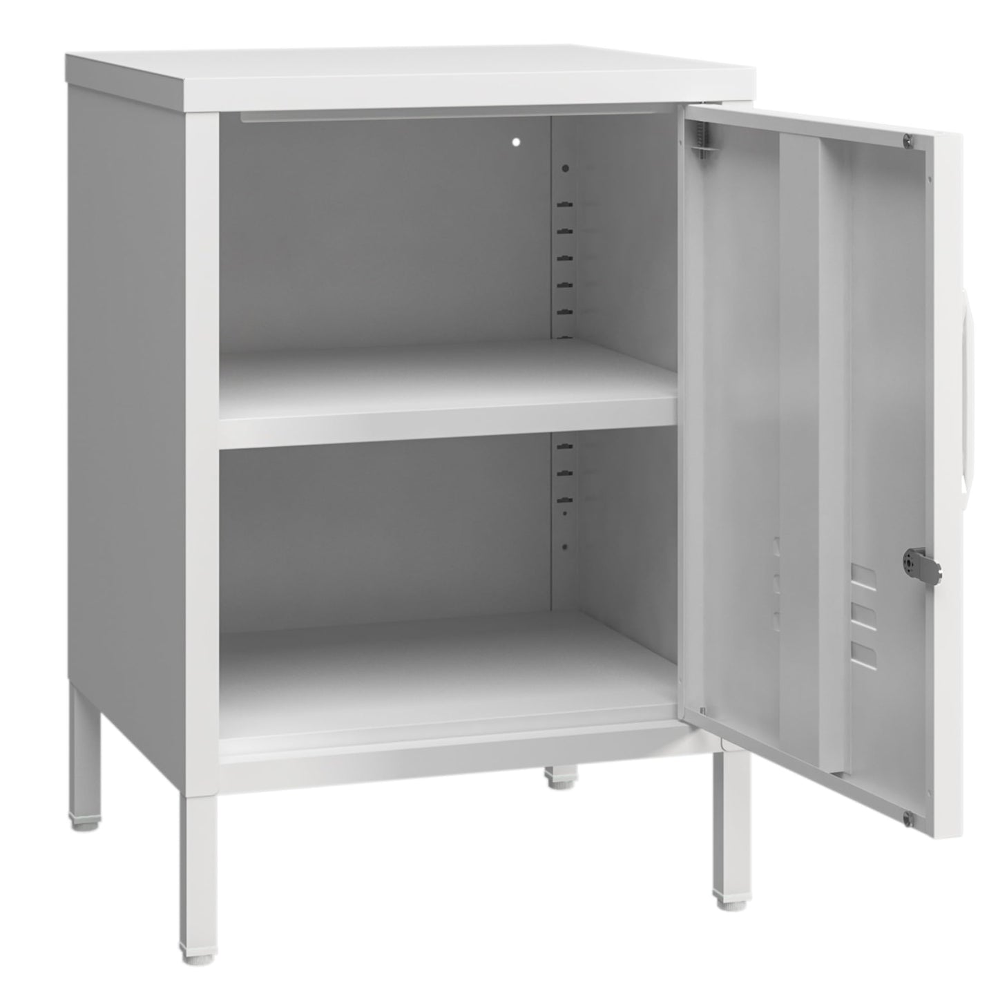 Metal Nightstand Modern End Side Table Steel Bedside Storage Cabinet with Shelf Easy Assembly for Living Room Bedroom (15.8”W x 15”D x 22.5”H )