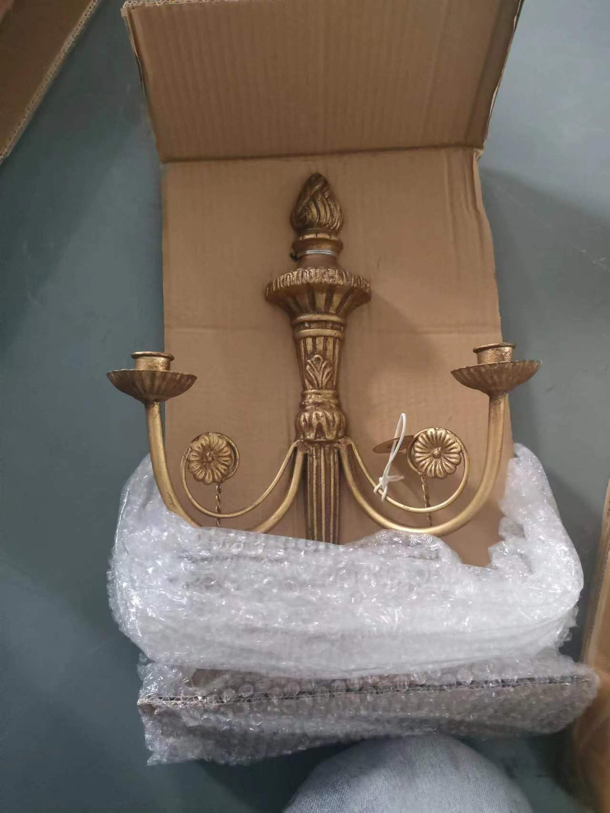 TerkCo Long Gold Wall Candle Sconces Wall Decor Set of 2,Iron Tassel Wall Mounted Candleholders, Home Wall Decoration for Living Room,Dining Room, Bedroom,Fireplace(No Candle)