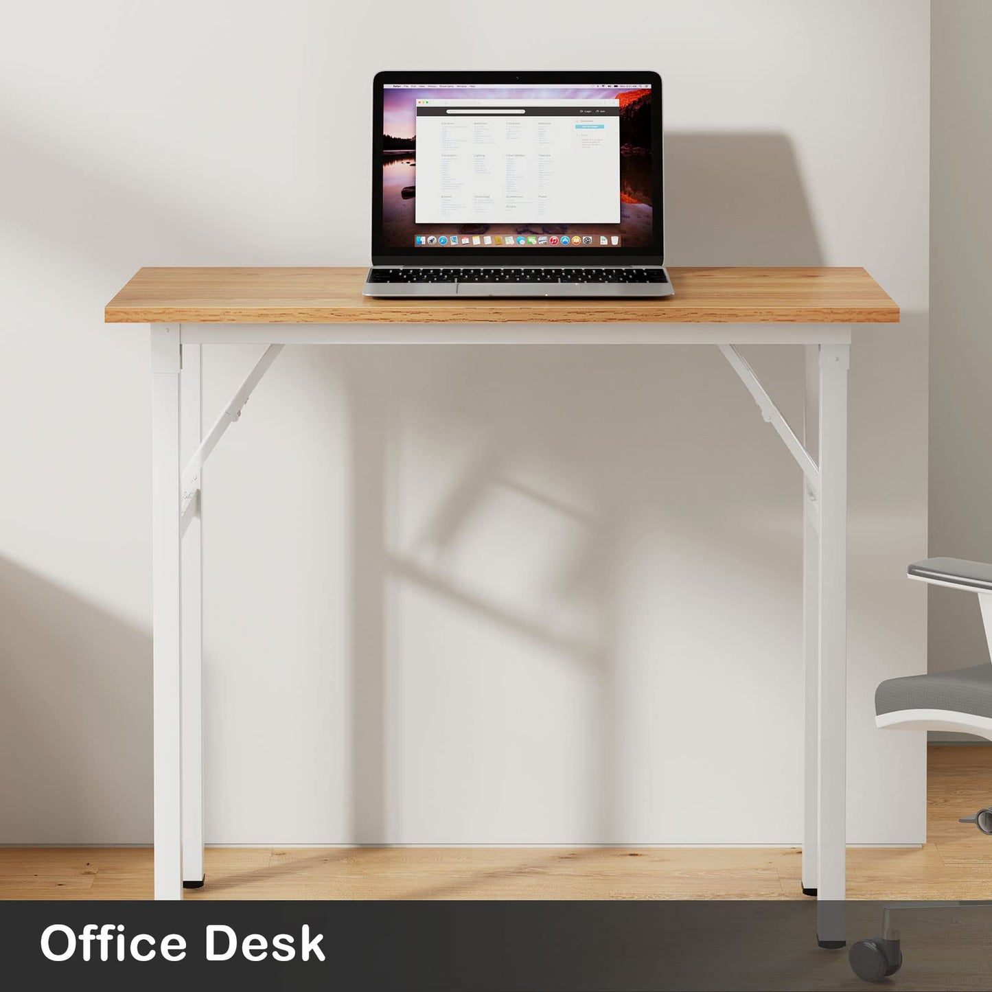 Need Small Desk, 31.5 x 15.7 Inches No Assembly Foldable Writing Table,Sturdy and Heavy Duty Folding Computer Desks for Small Space/Home Office/Dormitory AC5BW(80 * 40)