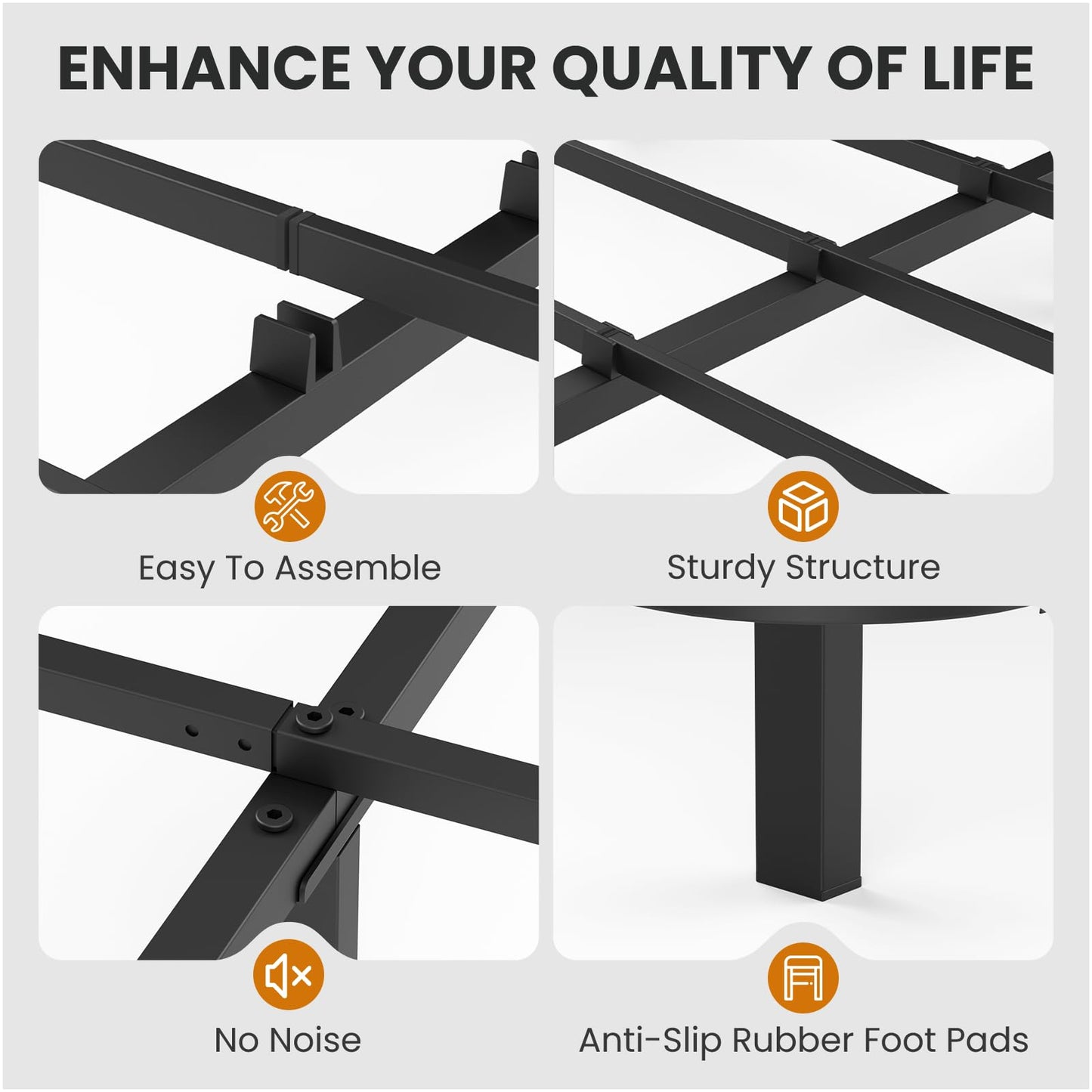 Kaelidra Full Size Floating Bed Frame with Smart LED Lights, Heavy Duty Metal Platform Floating Bed Frame, No Box Spring Needed, Easy Assembly, Noise Free