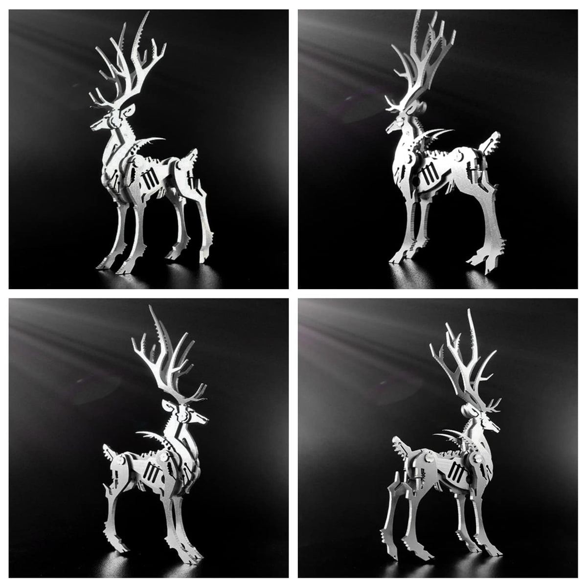 3D Metal Model Kits, Mechanical Larger Elk 3D Metal Puzzle,Steel Mythology Animal Series DIY Brain Teasers Simple 3D Puzzles Home Decor Art Craft Gifts Toys for Adult
