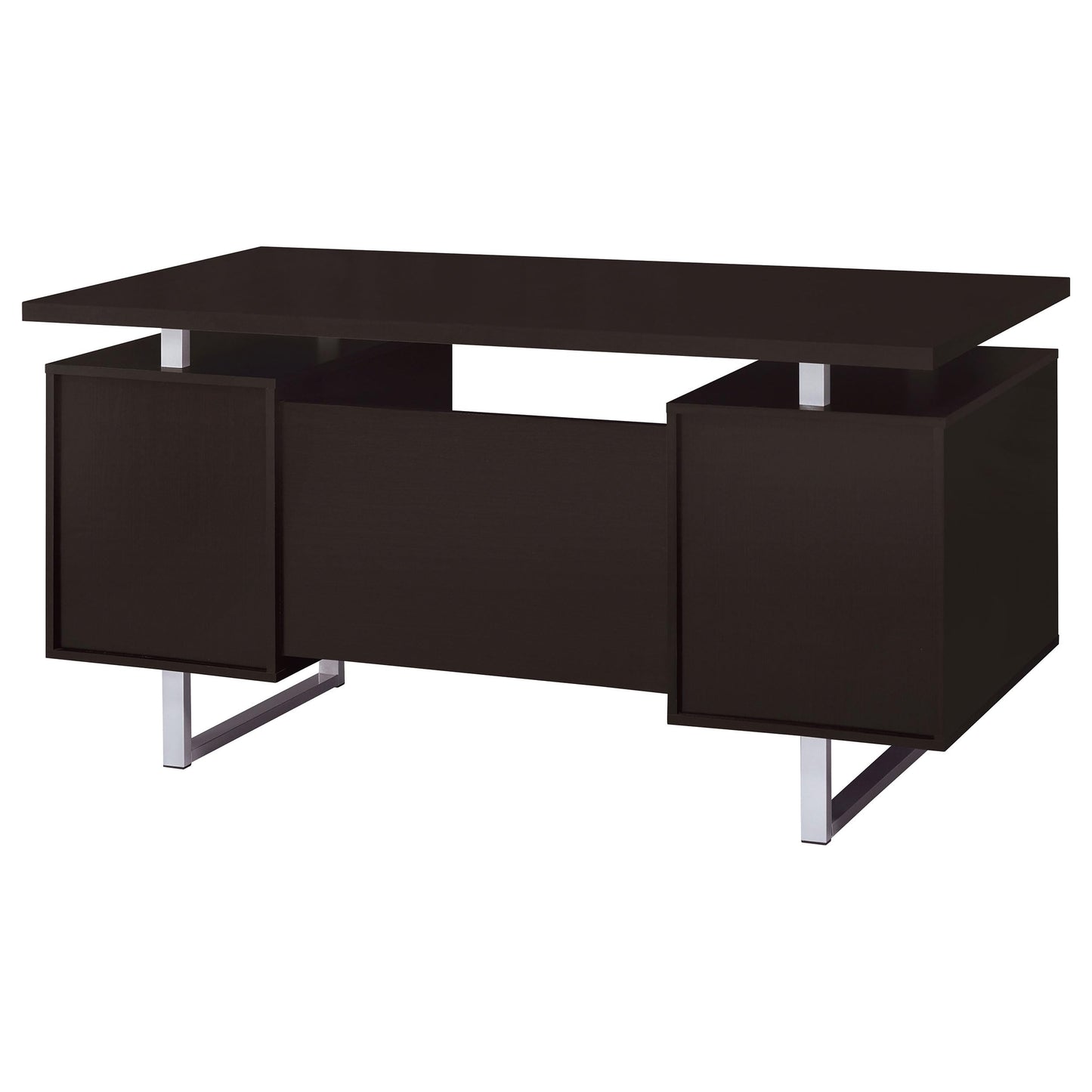 Coaster Home Furnishings - Lawtey - Engineered Wood - 60-Inch Computer Desk with File Cabinet and Standage Drawers, Metal Frame, Contemporary Style - Home Office - Cappuccino - 801521
