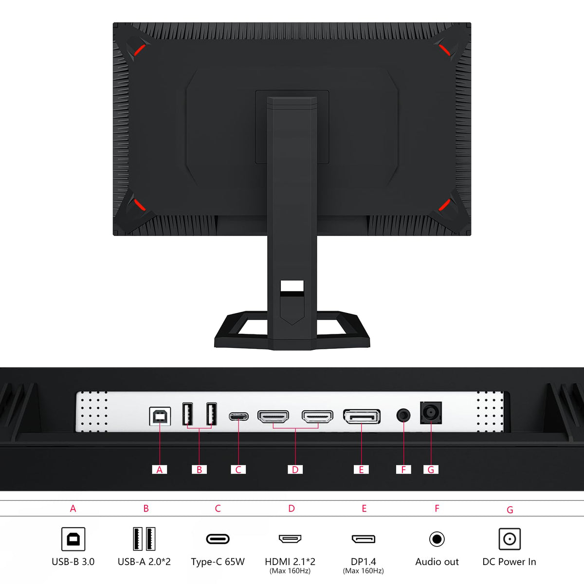 INNOCN 32" Mini LED 4K 160Hz 3840 x 2160P HDR1000 Monitor 1ms IPS HDMI 2.1, 99% DCI-P3, USB Type-C Connectivity, Height Adjustable Stand - Black (2026)
