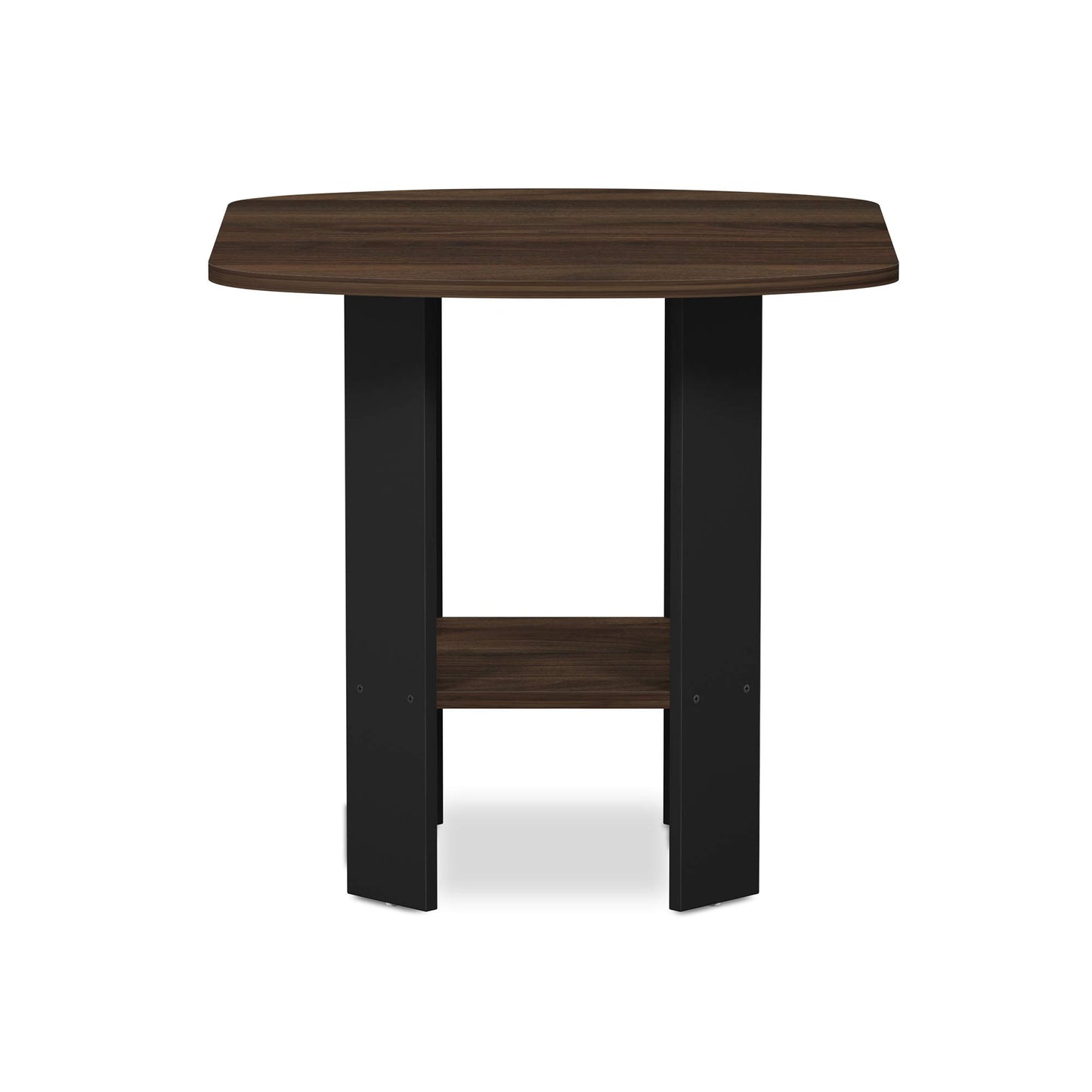 Furinno SIMPLE DESIGN Side Table, 2-Tier Modern End Table with Soft Edges, Open Shelves Night Stand, Bedside Table, for Living Room, Bedroom, Columbia Walnut