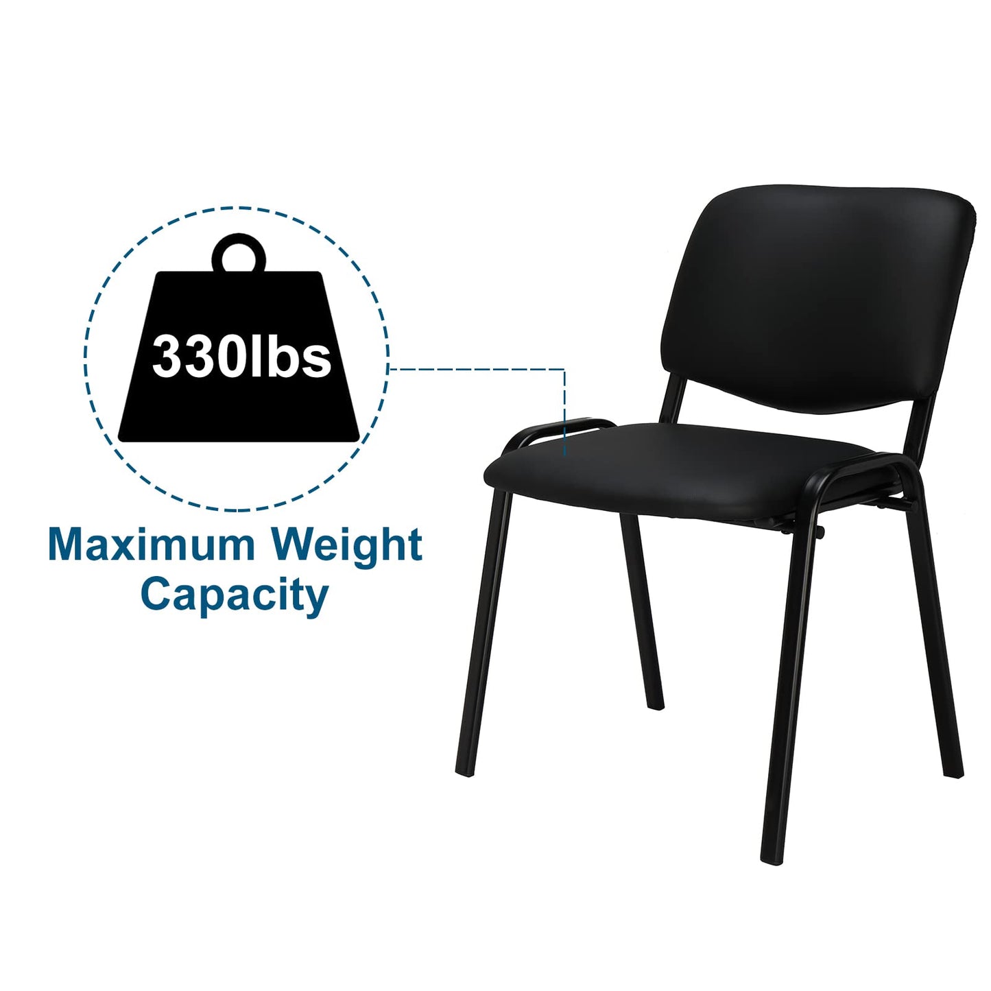 VINGLI Waiting Room Chairs, 5-Pack PU Church Conference Stackable, Office Guest Chairs & Reception Stacking Chair for Meeting Room, Office Lobby, Simple&Space-Saving
